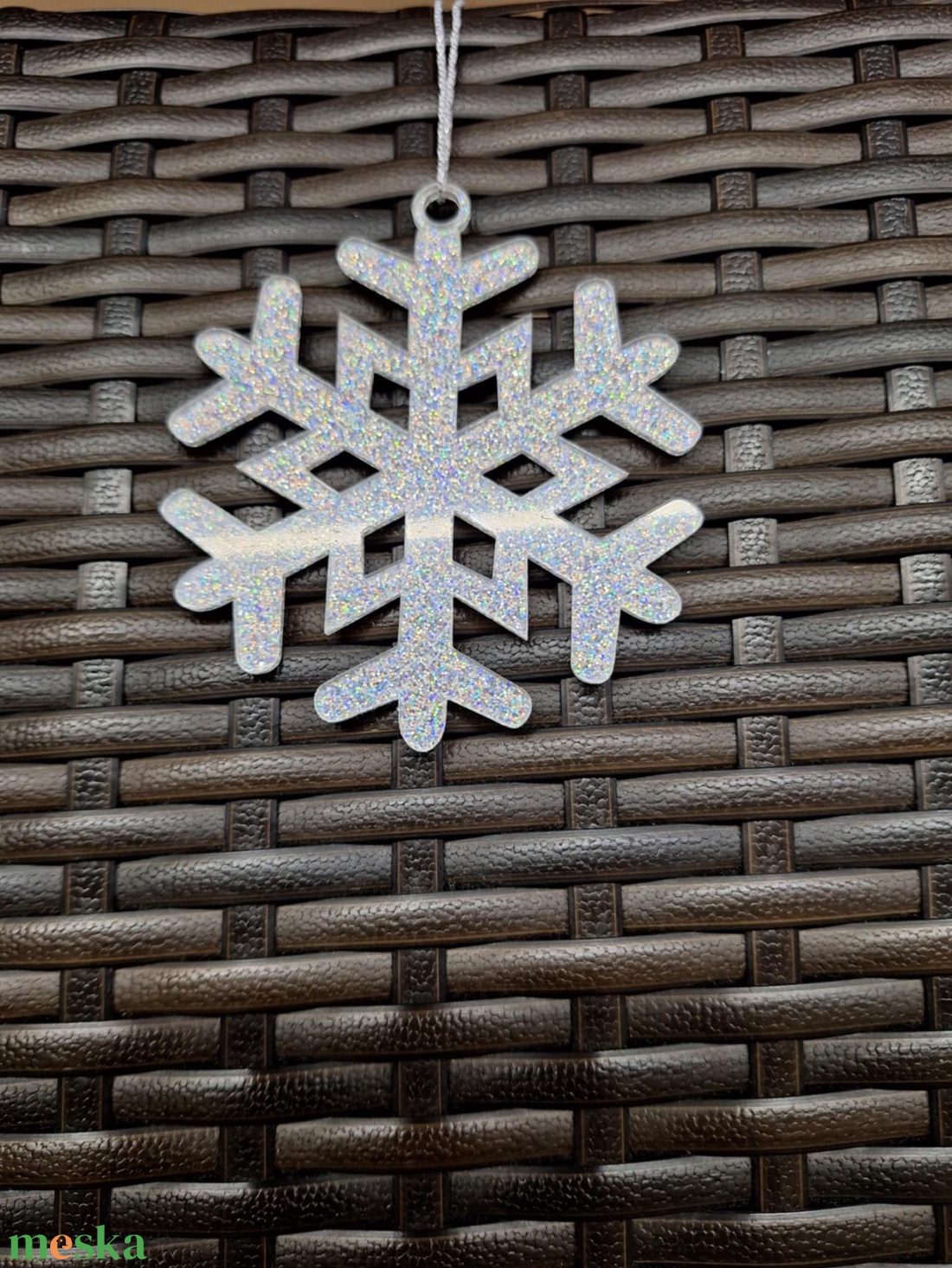 Ezüst színű karácsonyi dísz (nagy) 1. - karácsony - karácsonyi lakásdekoráció - karácsonyfadíszek - Meska.hu