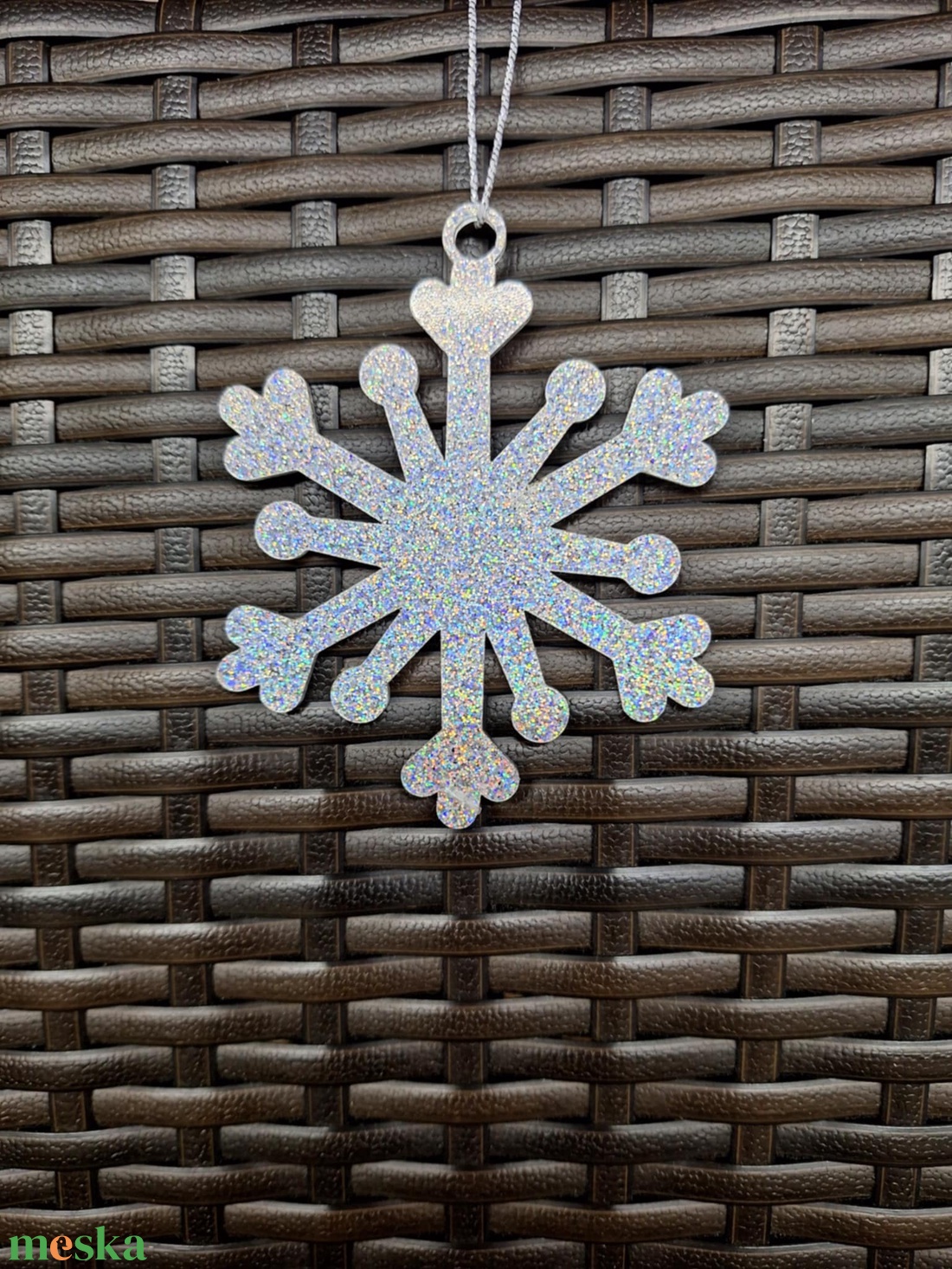 Ezüst színű karácsonyi dísz (nagy) 2. - karácsony - karácsonyi lakásdekoráció - karácsonyfadíszek - Meska.hu