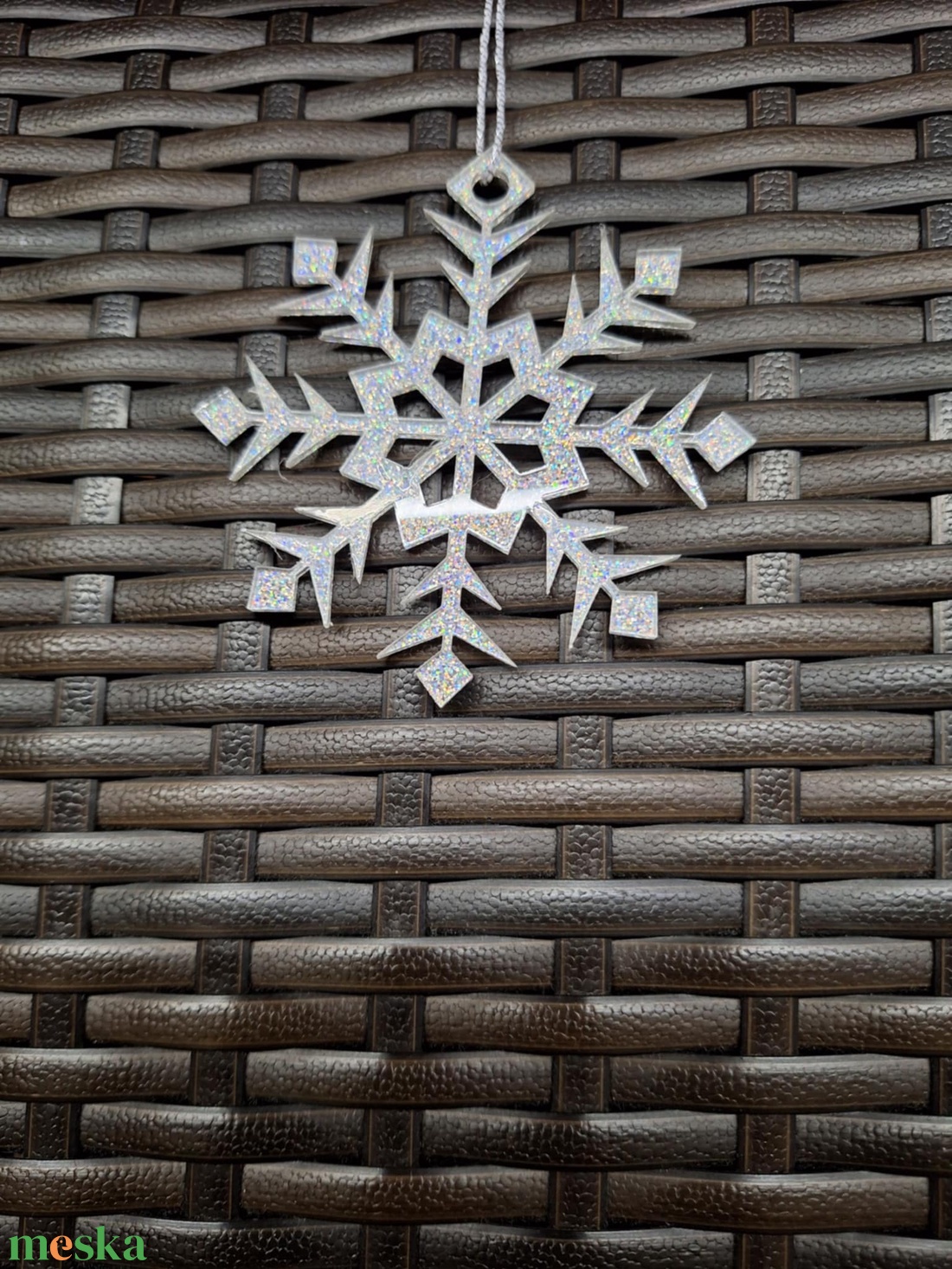 Ezüst színű karácsonyi dísz (nagy) 3. - karácsony - karácsonyi lakásdekoráció - karácsonyfadíszek - Meska.hu