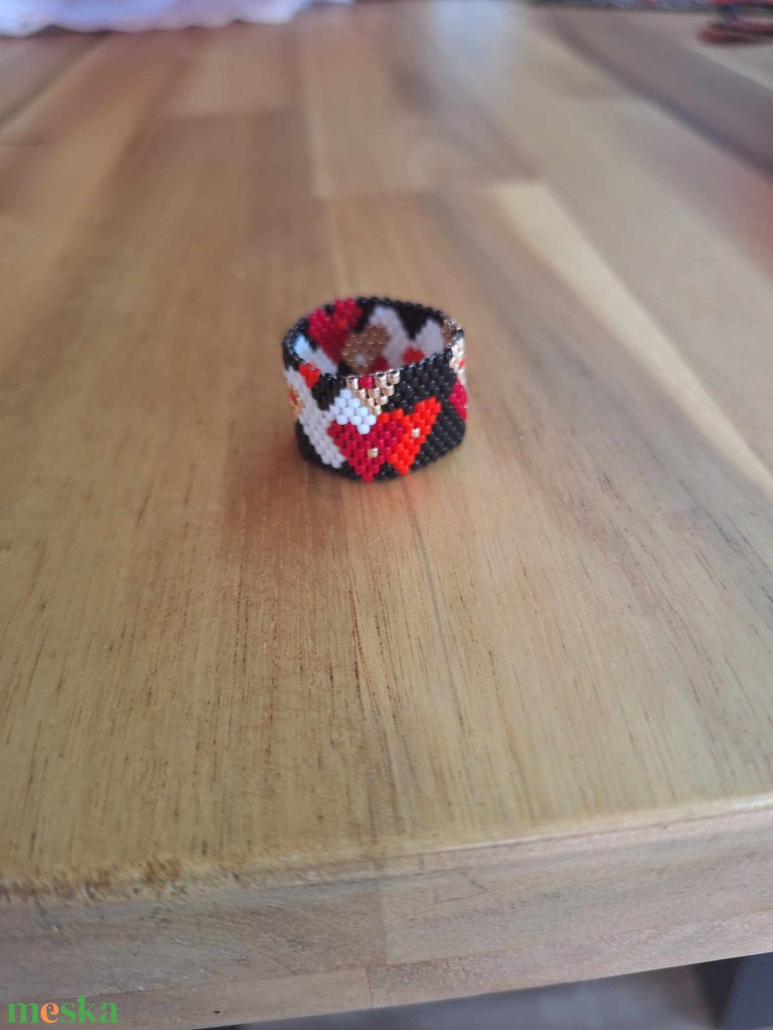 Szívecskés gyűrű - ékszer - gyűrű - gyöngyös gyűrű - Meska.hu