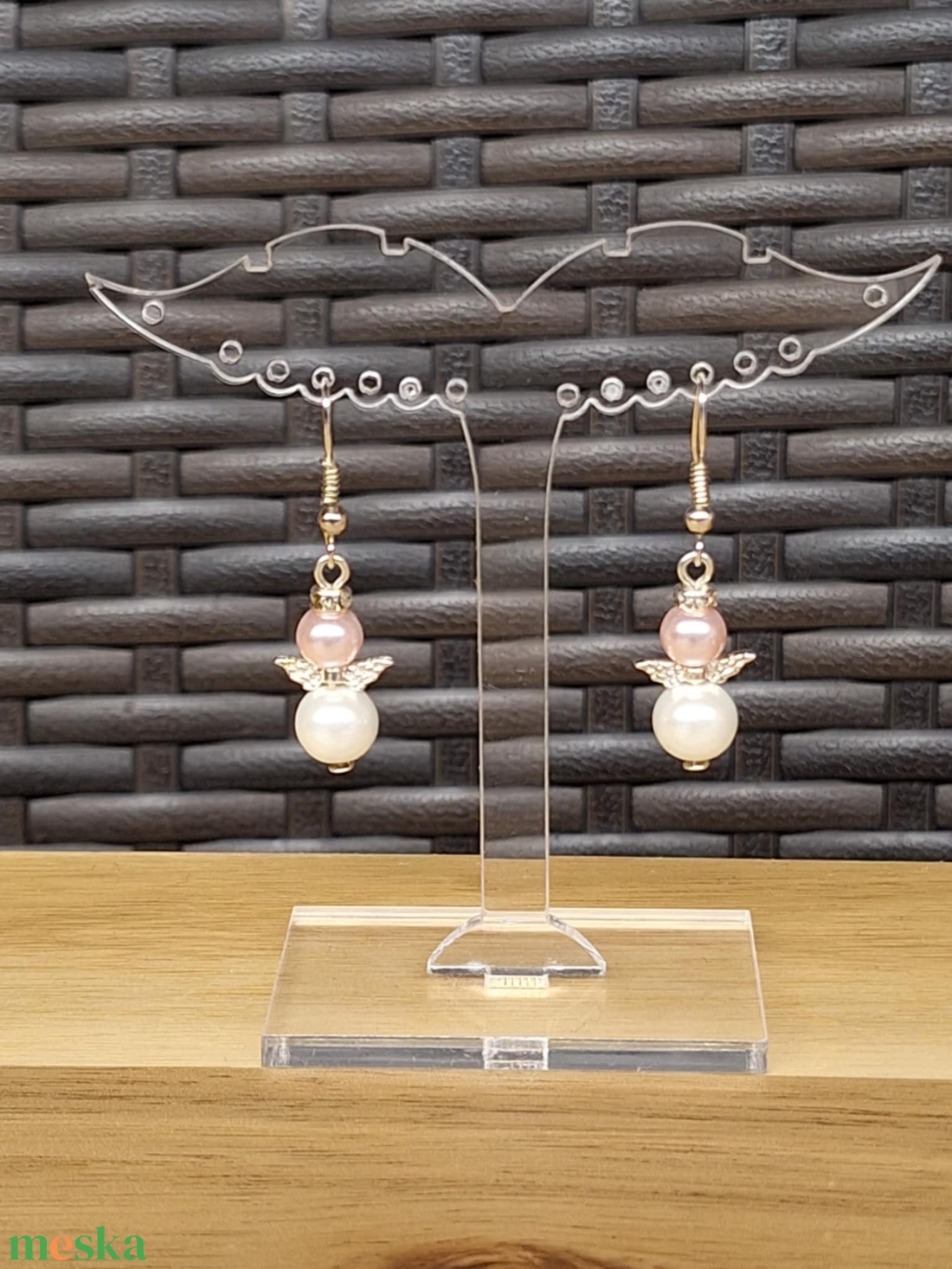 Angyalka fülbevaló - ékszer - fülbevaló - lógó fülbevaló - Meska.hu