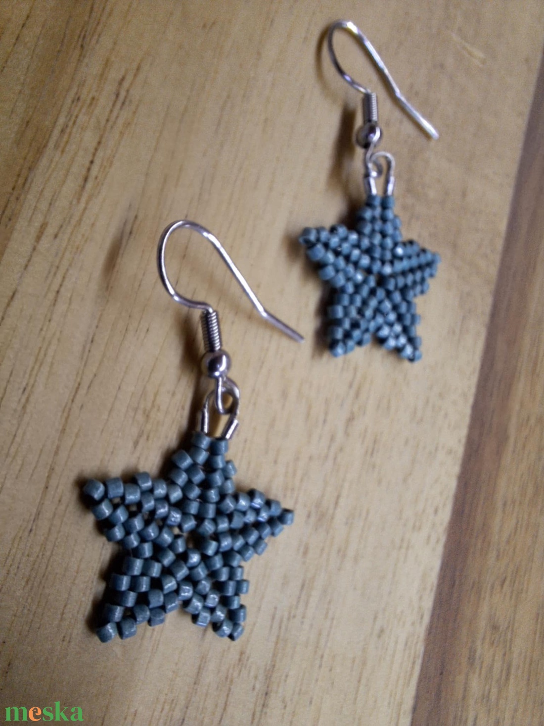 Kiscsillag fülbevaló (petrolkék) - ékszer - fülbevaló - lógó fülbevaló - Meska.hu