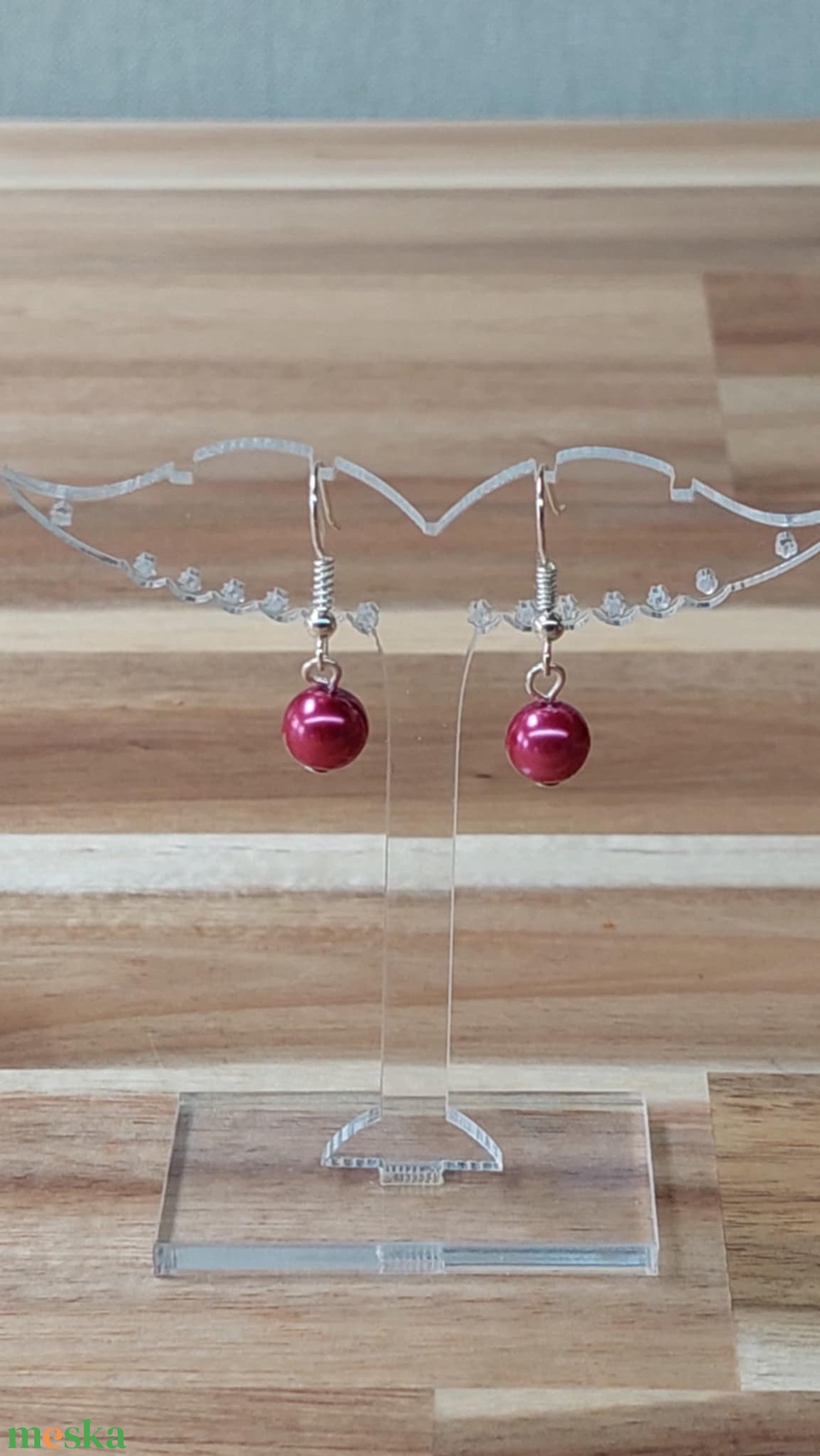 Tekla fülbevaló 24. (magenta) - ékszer - fülbevaló - lógó fülbevaló - Meska.hu