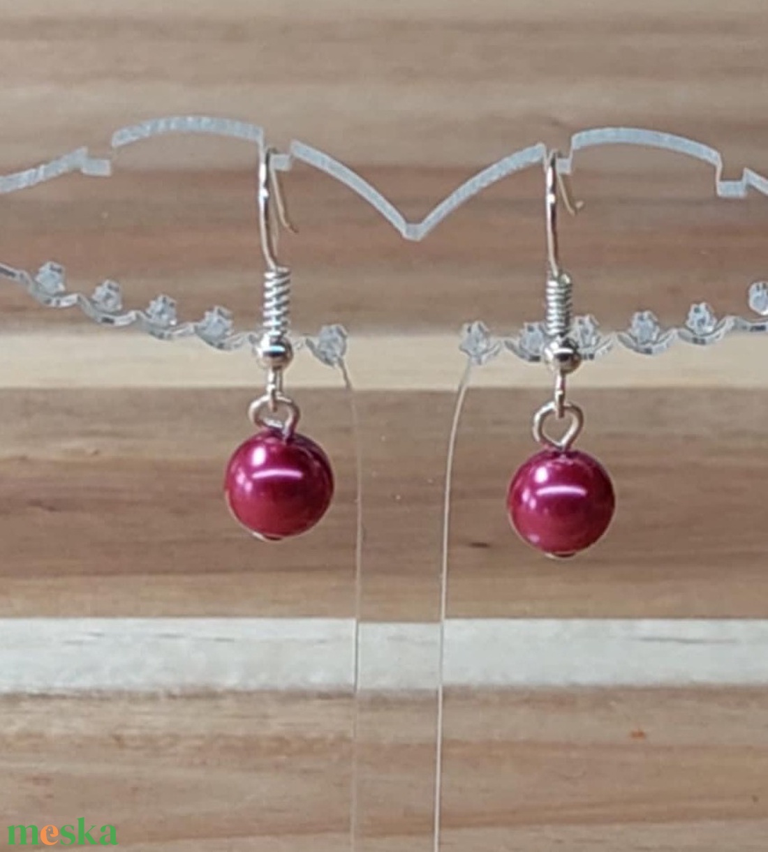 Tekla fülbevaló 24. (magenta) - ékszer - fülbevaló - lógó fülbevaló - Meska.hu