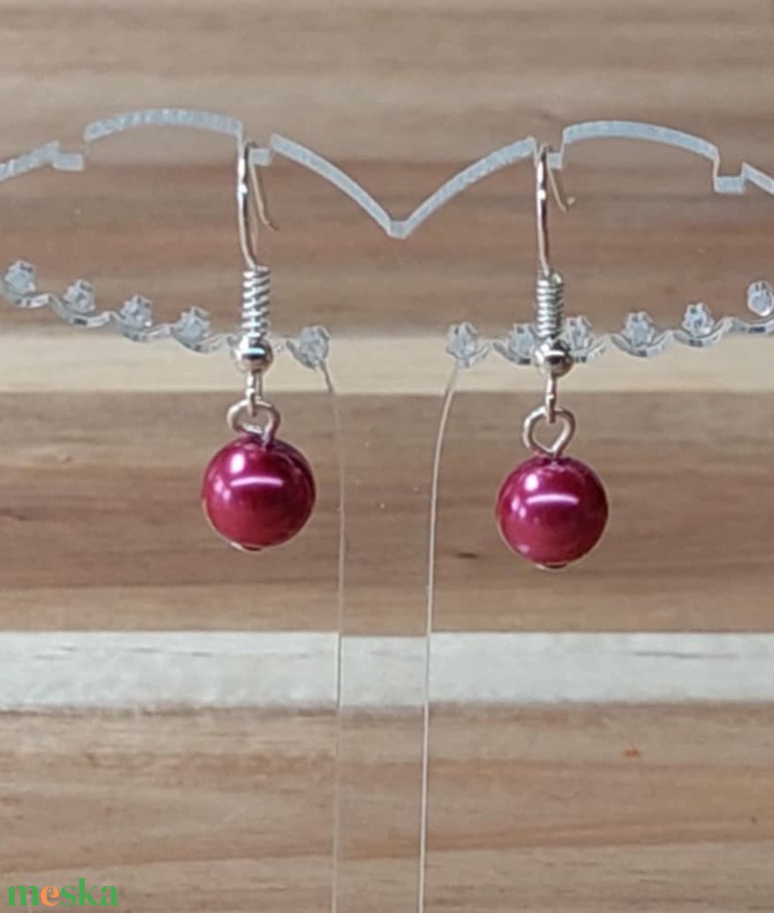 Tekla fülbevaló 23. (magenta2) - ékszer - fülbevaló - lógó fülbevaló - Meska.hu