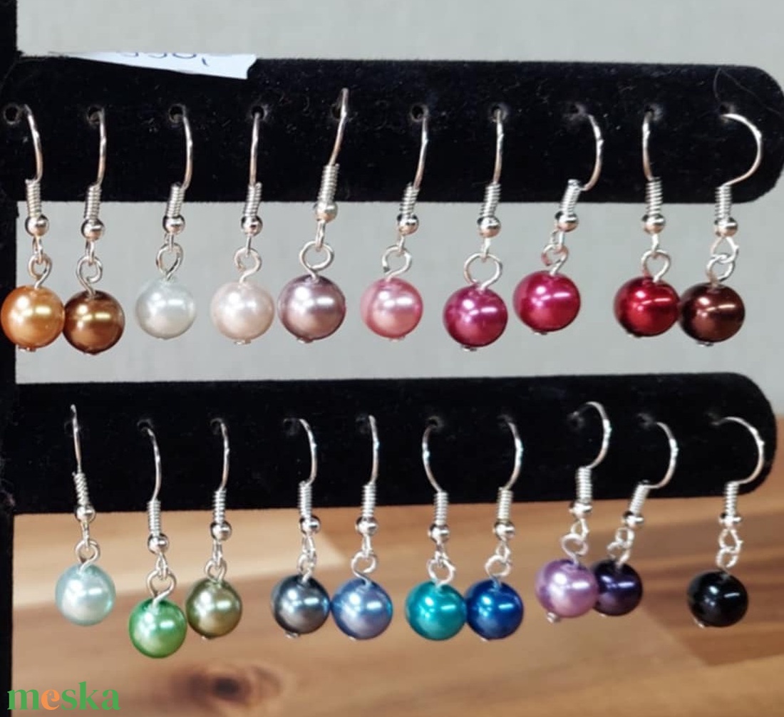 Tekla fülbevaló 13. (rózsaszín) - ékszer - fülbevaló - lógó fülbevaló - Meska.hu