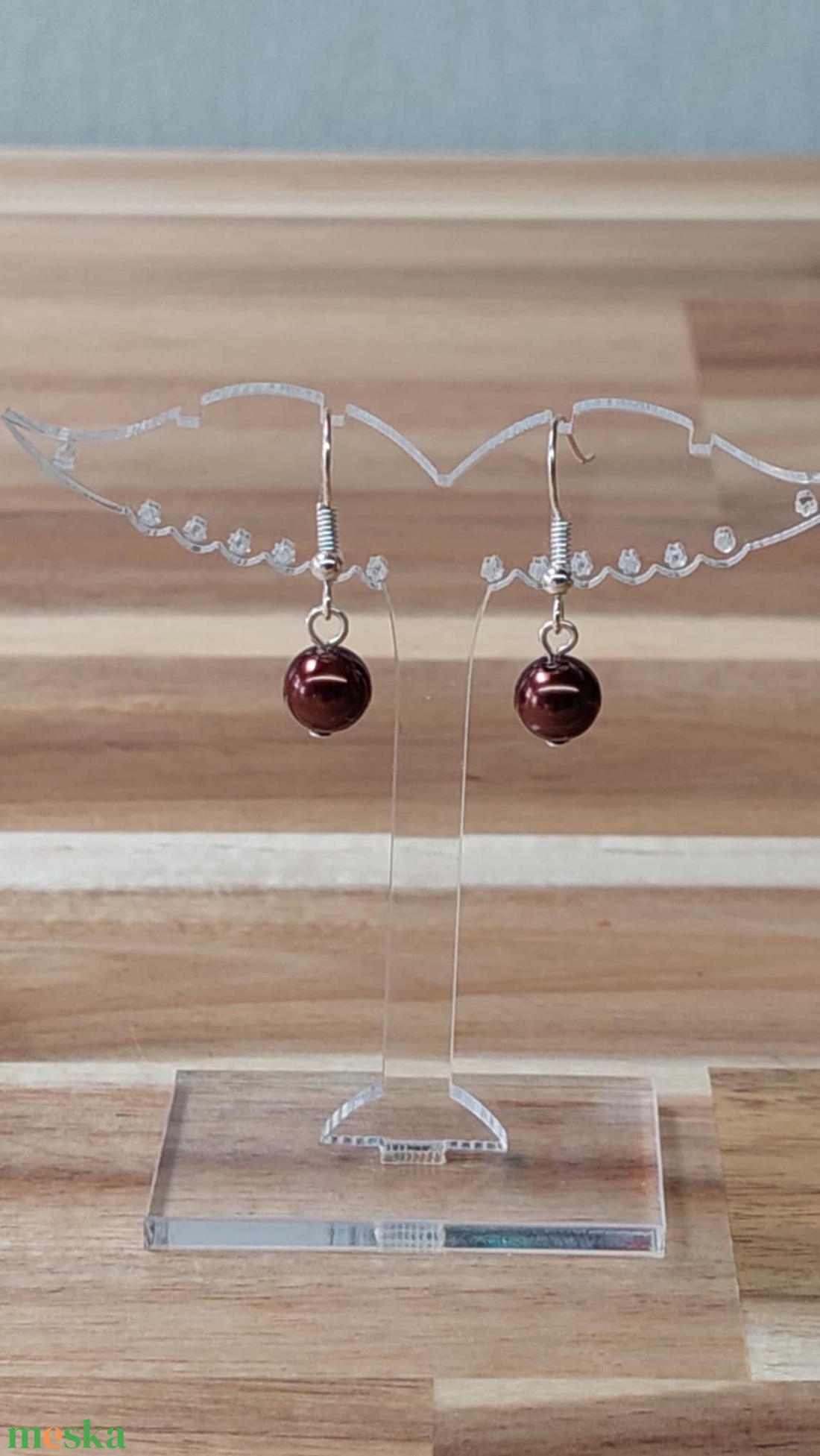 Tekla fülbevaló 21. (sötétbarna) - ékszer - fülbevaló - lógó fülbevaló - Meska.hu