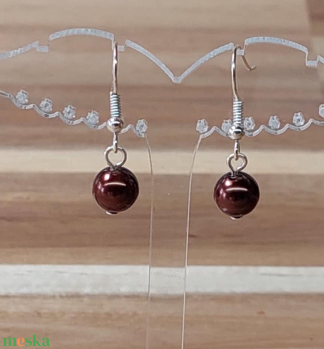 Tekla fülbevaló 21. (sötétbarna) - ékszer - fülbevaló - lógó fülbevaló - Meska.hu