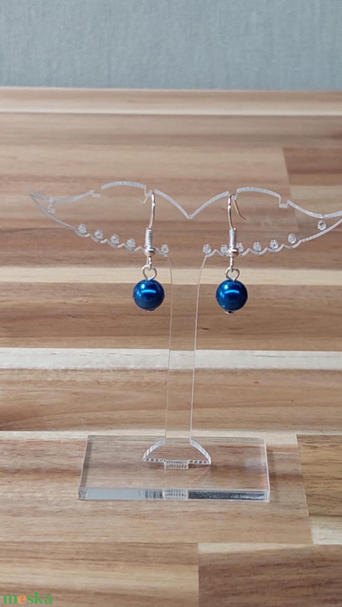 Tekla fülbevaló 19. (királykék) - ékszer - fülbevaló - lógó fülbevaló - Meska.hu