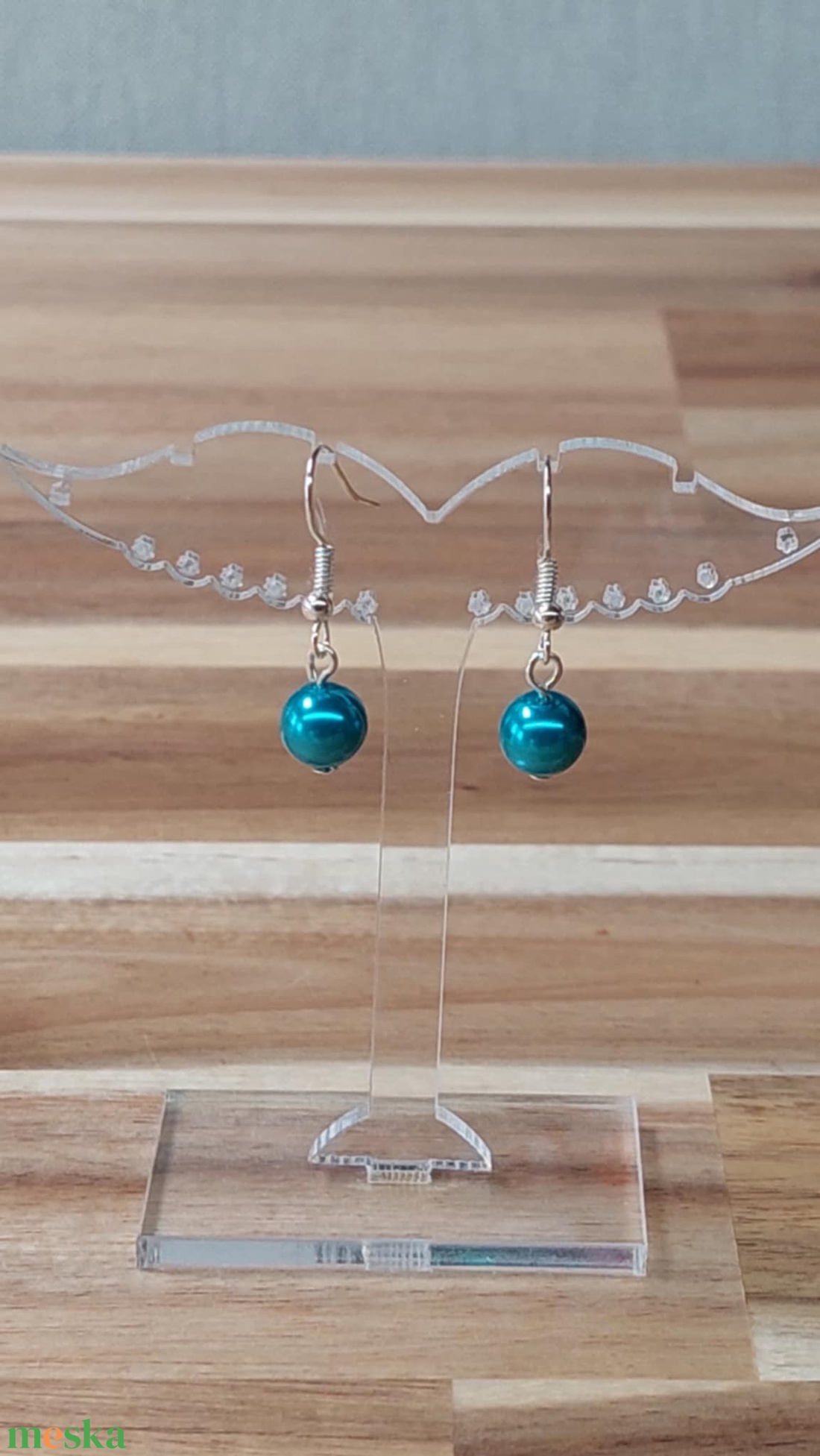 Tekla fülbevaló 14. (türkiz) - ékszer - fülbevaló - lógó fülbevaló - Meska.hu