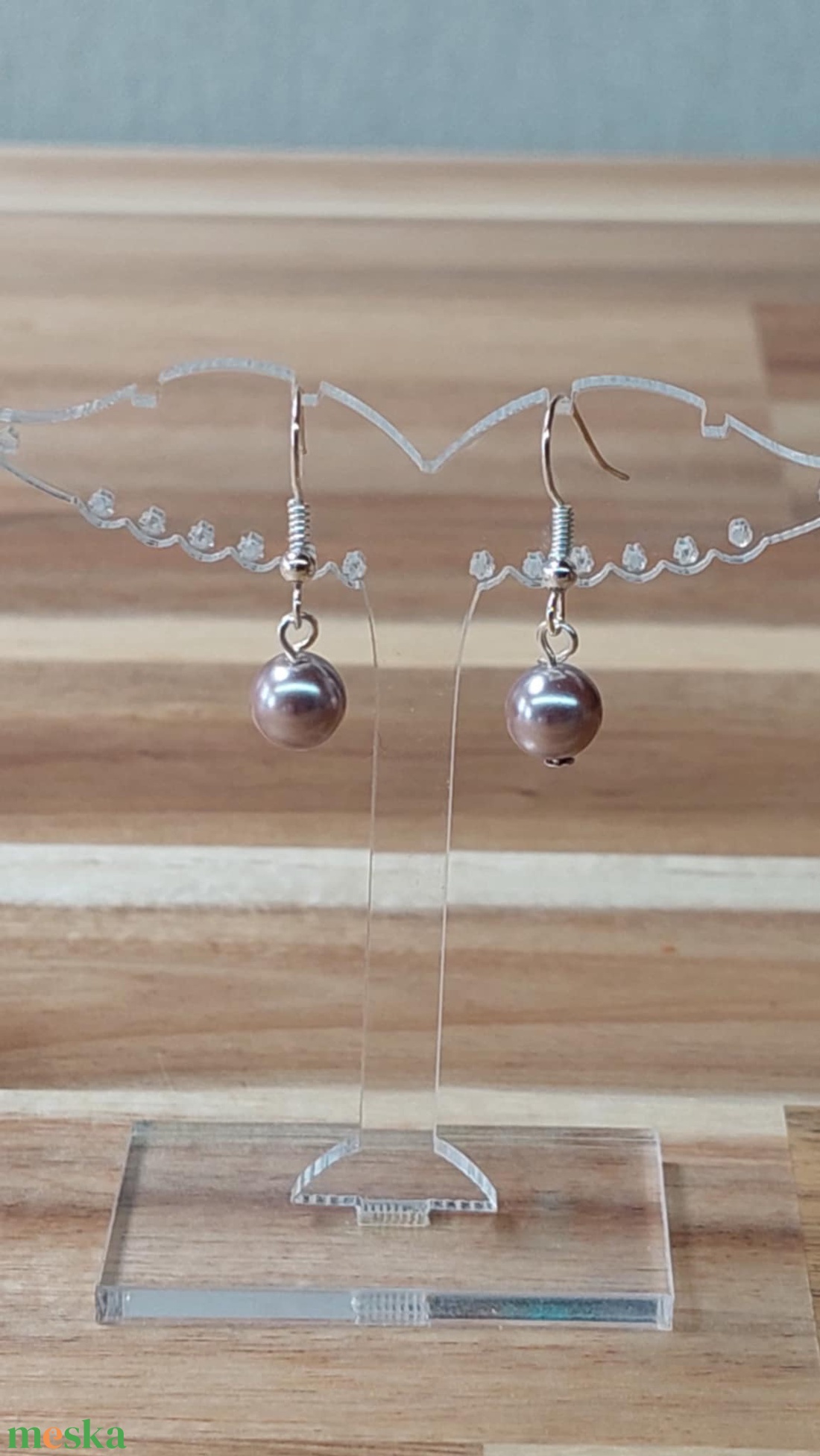 Tekla fülbevaló 9. (világos bronz) - ékszer - fülbevaló - lógó fülbevaló - Meska.hu