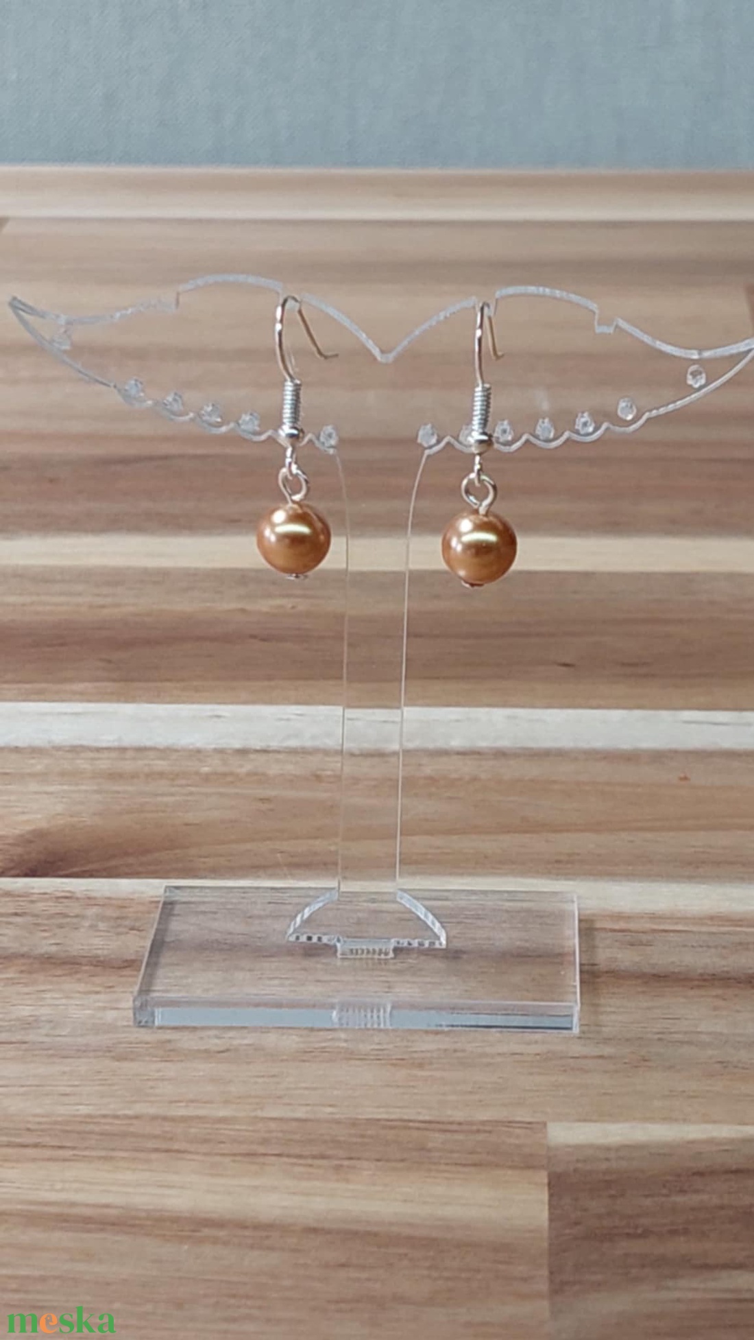 Tekla fülbevaló 7. (világos narancssárga) - ékszer - fülbevaló - lógó fülbevaló - Meska.hu