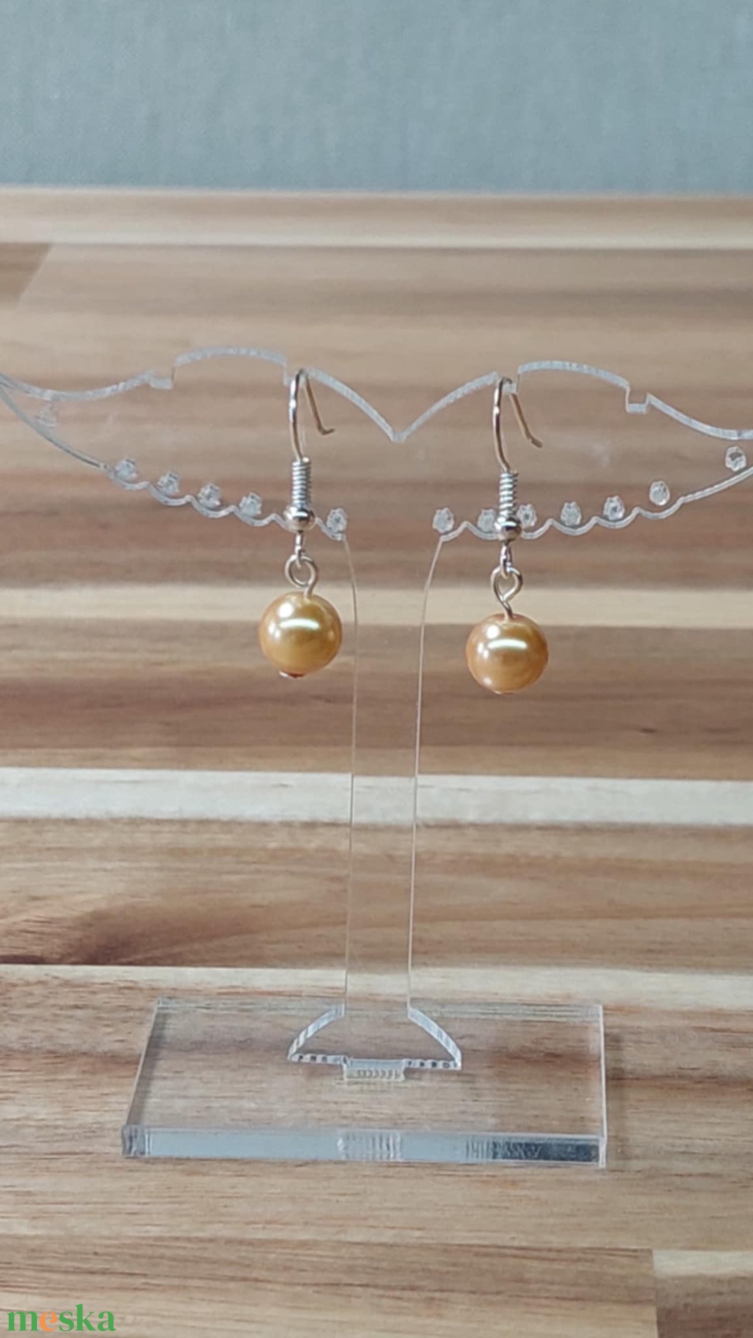 Tekla fülbevaló 5. (arany2) - ékszer - fülbevaló - lógó fülbevaló - Meska.hu