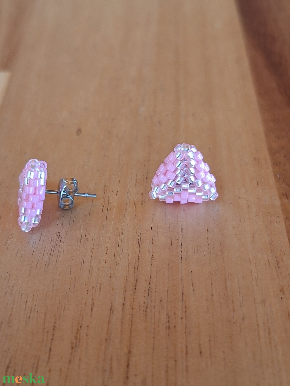 Rózsaszín szélforgó pötty - ékszer - fülbevaló - pötty fülbevaló - Meska.hu