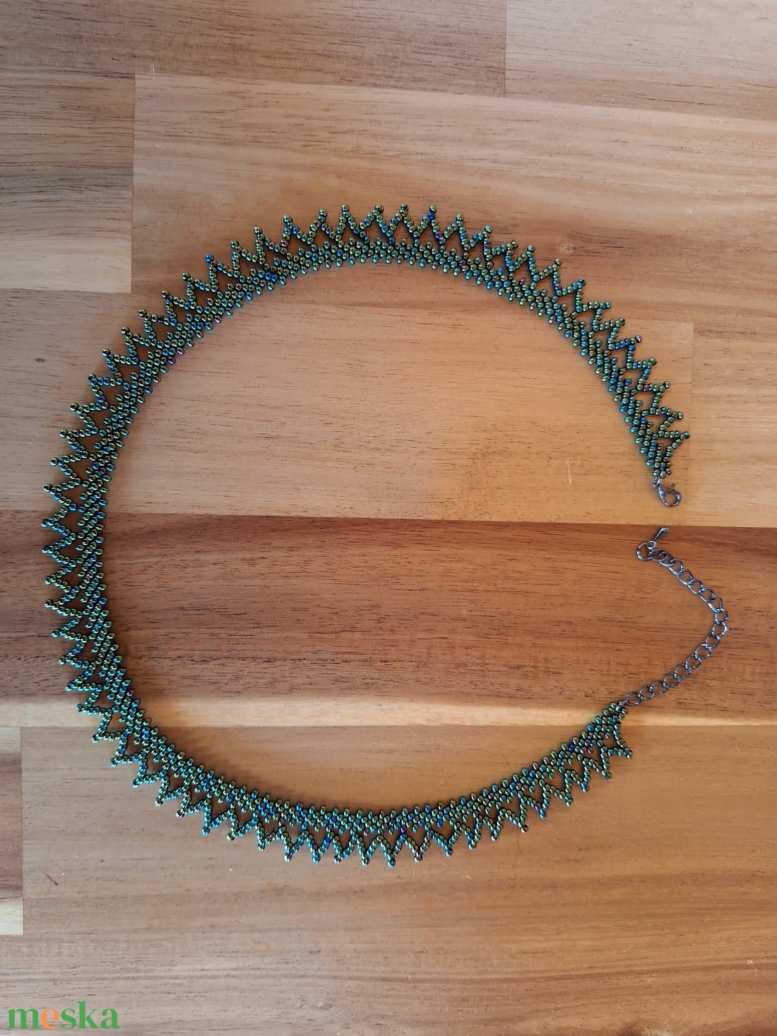 Cakkos gyöngyszalag (hematit) - ékszer - nyaklánc - nyakpánt, gallér - Meska.hu