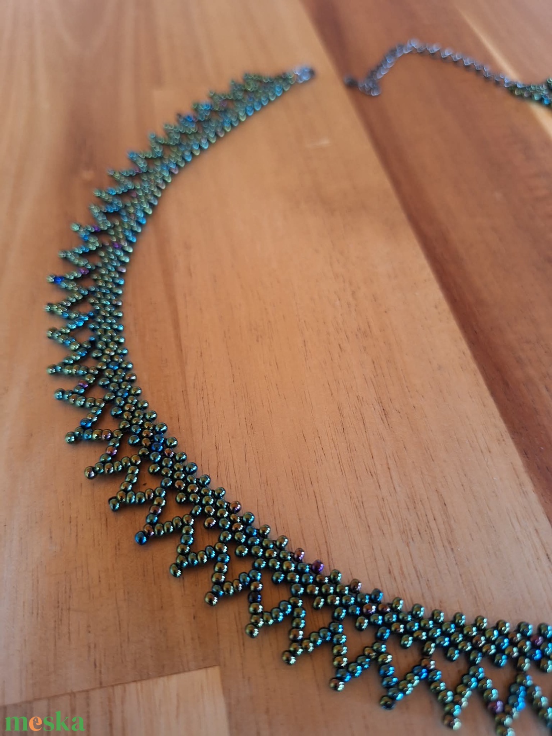 Cakkos gyöngyszalag (hematit) - ékszer - nyaklánc - nyakpánt, gallér - Meska.hu