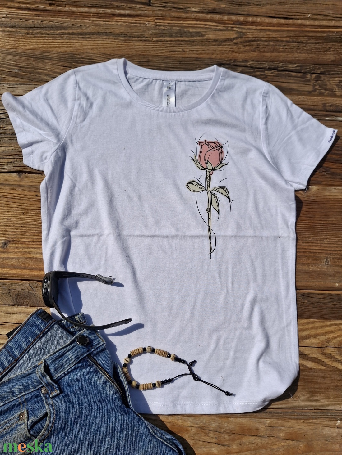 Póló színváltó rózsával - ruha & divat - női ruha - póló, felső - Meska.hu