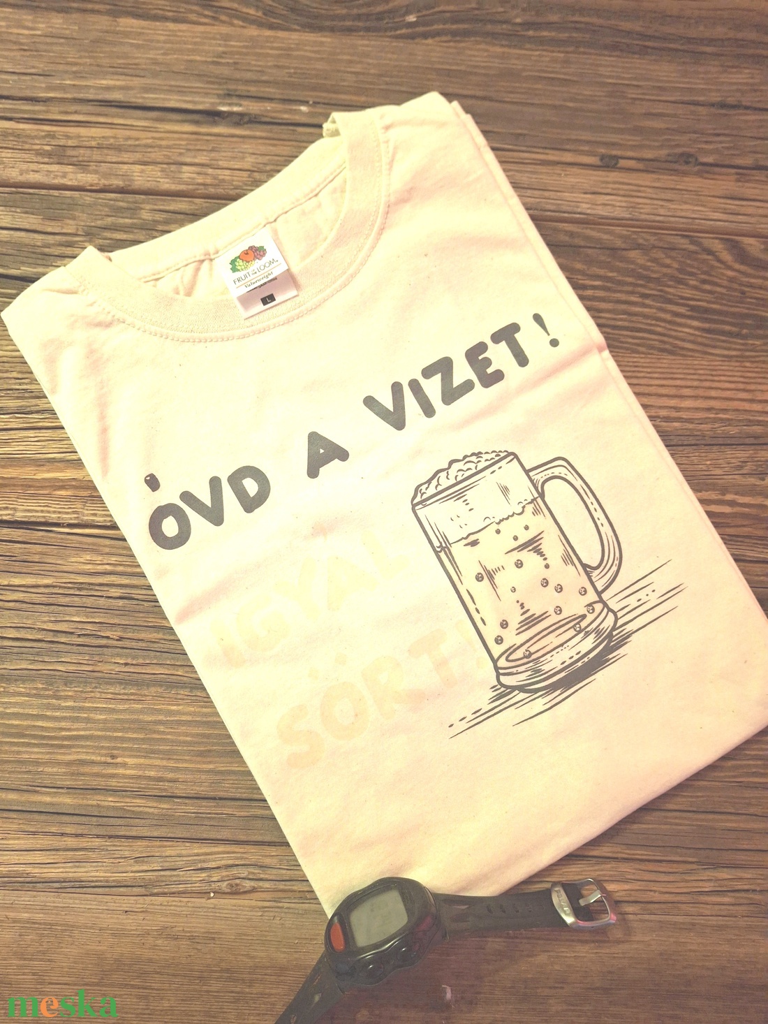 Póló színváltó sörös - ruha & divat - férfi ruha - póló - Meska.hu