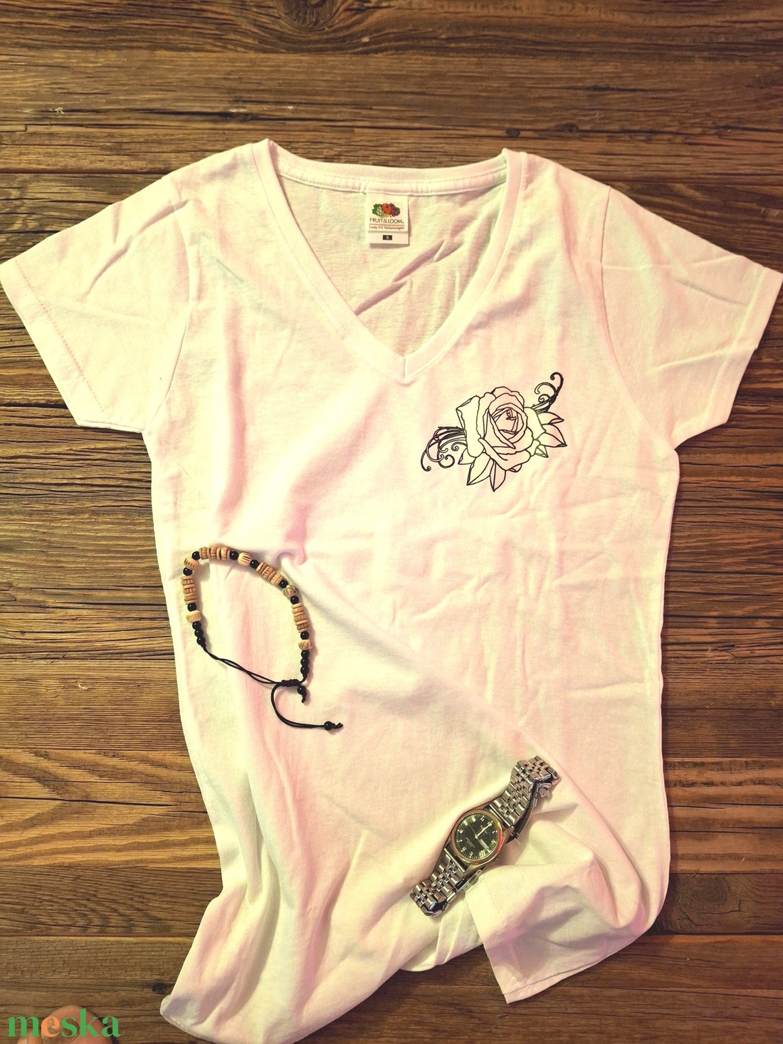 Póló színváltó rózsával - ruha & divat - női ruha - póló, felső - Meska.hu