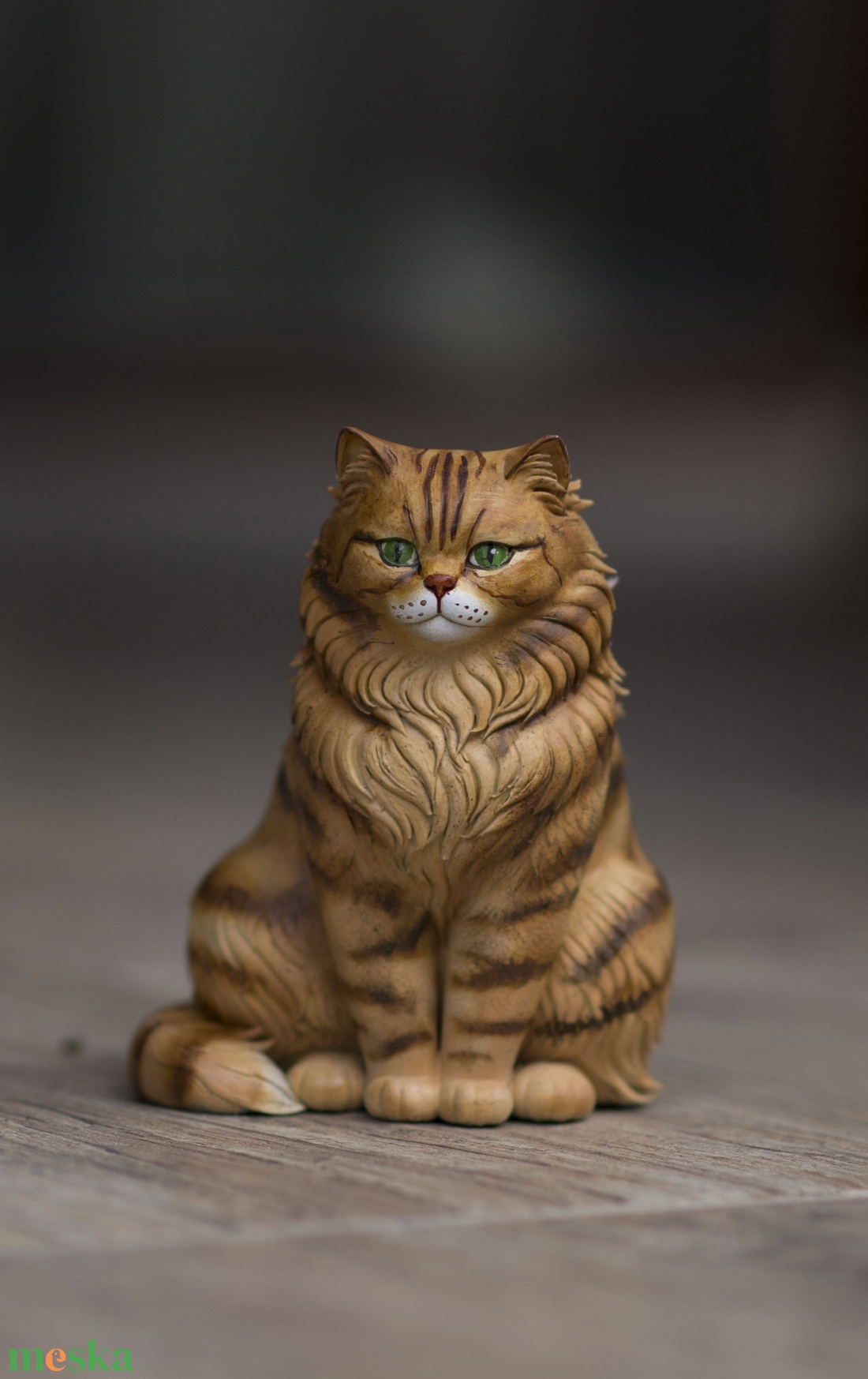 Élethű perzsa macska resin figura, 12 cm - művészet - makett, modell - Meska.hu