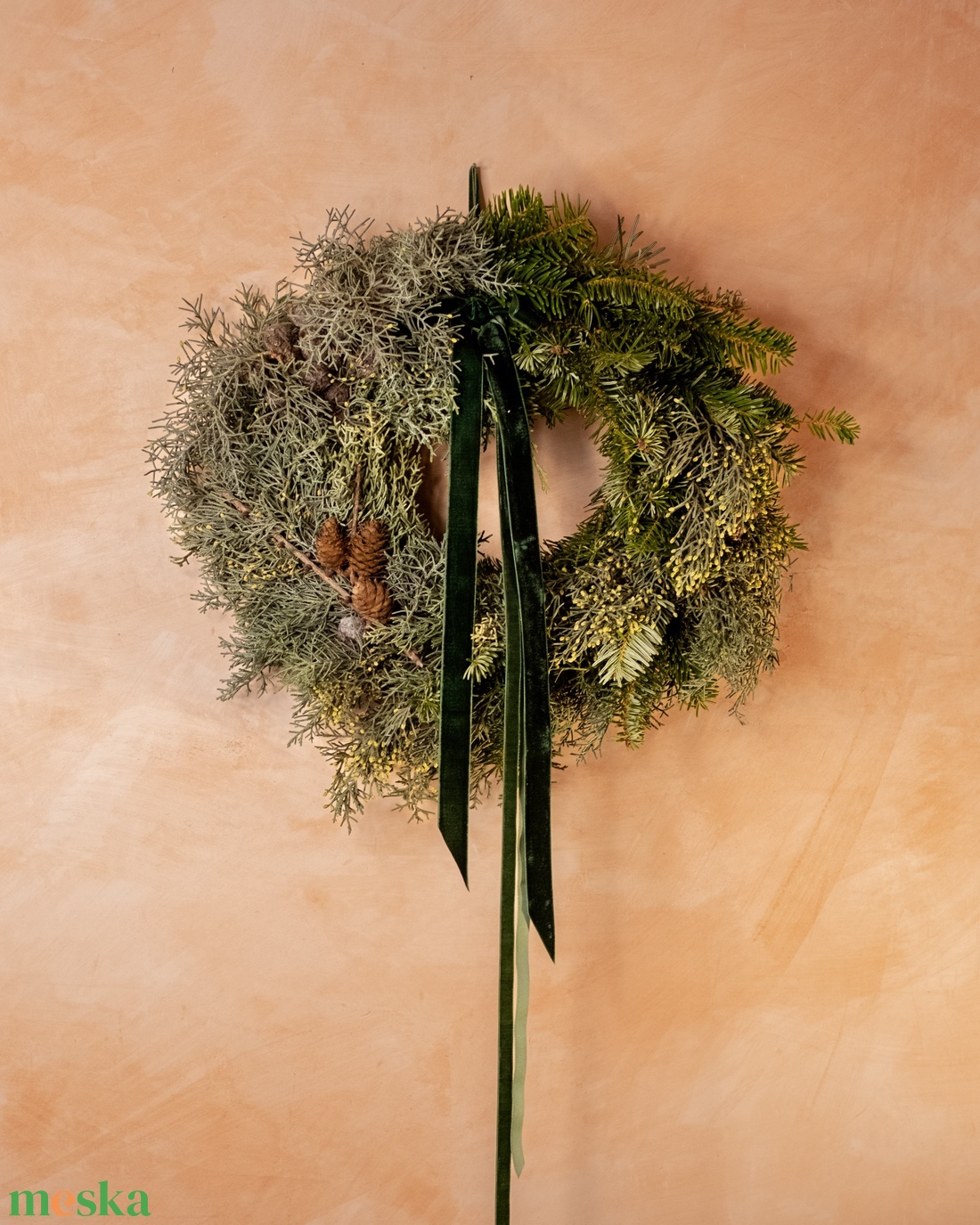 Karácsonyi kopogtató (fenyő, ciprus, toboz) - karácsony - karácsonyi lakásdekoráció - karácsonyi ajtódíszek - Meska.hu