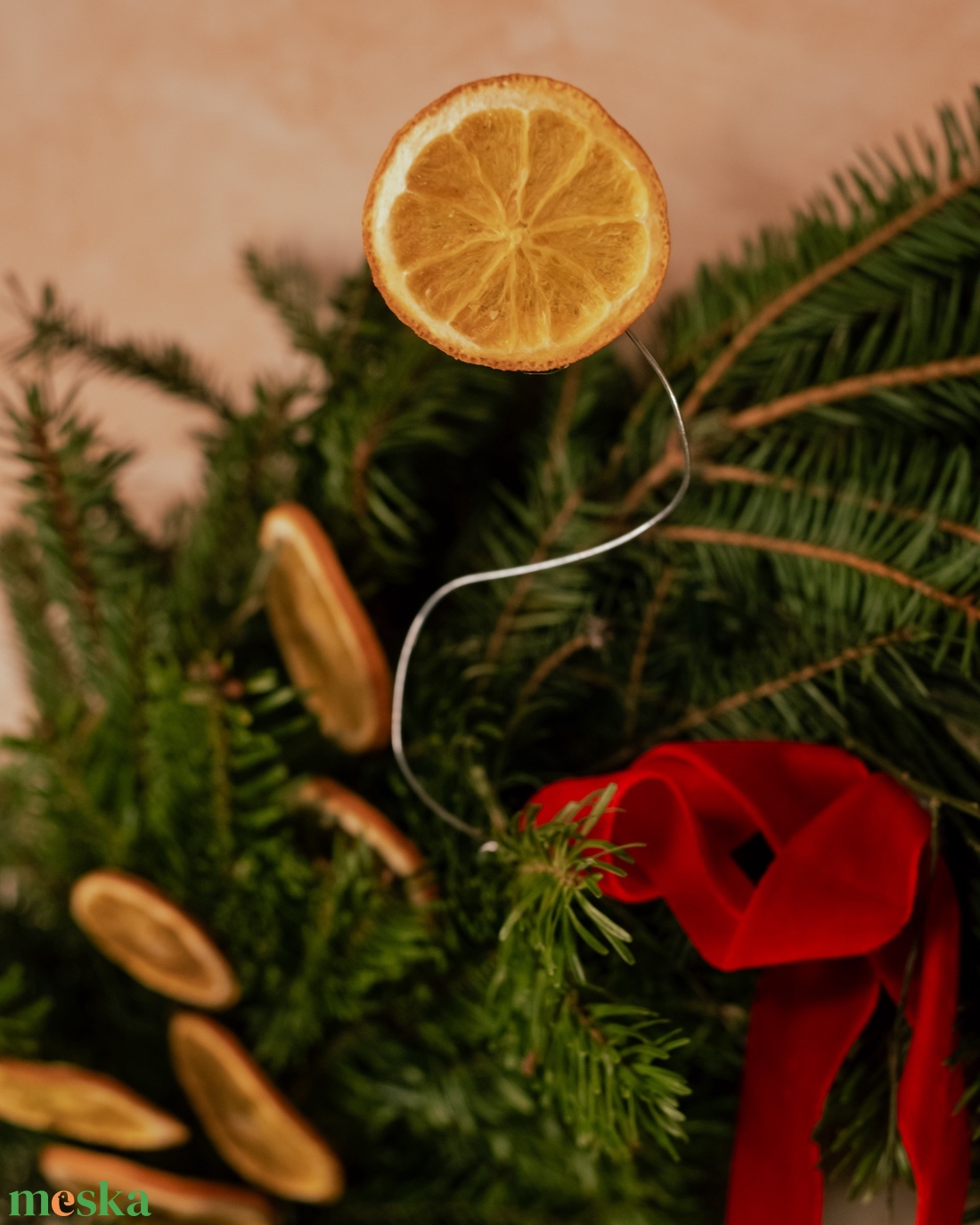 Karácsonyi kopogtató (fenyő, ciprus, zanót, narancs) - karácsony - karácsonyi lakásdekoráció - karácsonyi ajtódíszek - Meska.hu