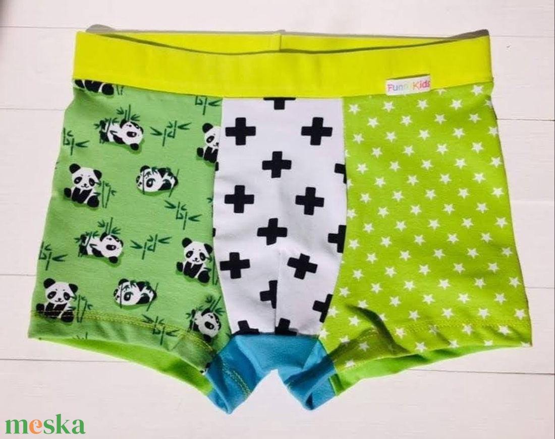 PATRIK panda maci mintás boxer - ruha & divat - babaruha & gyerekruha - gyerek alsónemű - Meska.hu
