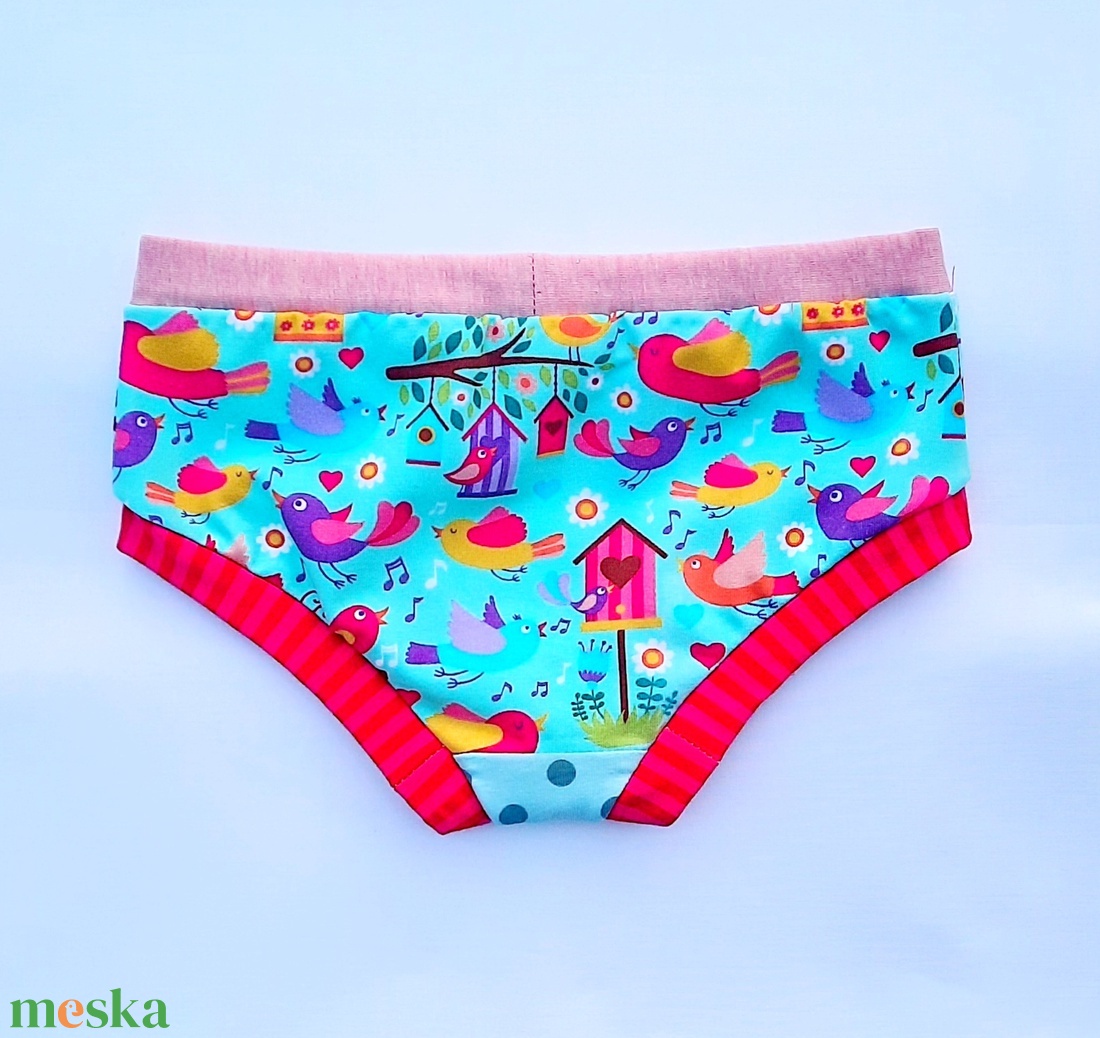HEIDI színes madárka mintás kislány bugyi 116-os - ruha & divat - gyerekruha - gyerek alsónemű - Meska.hu