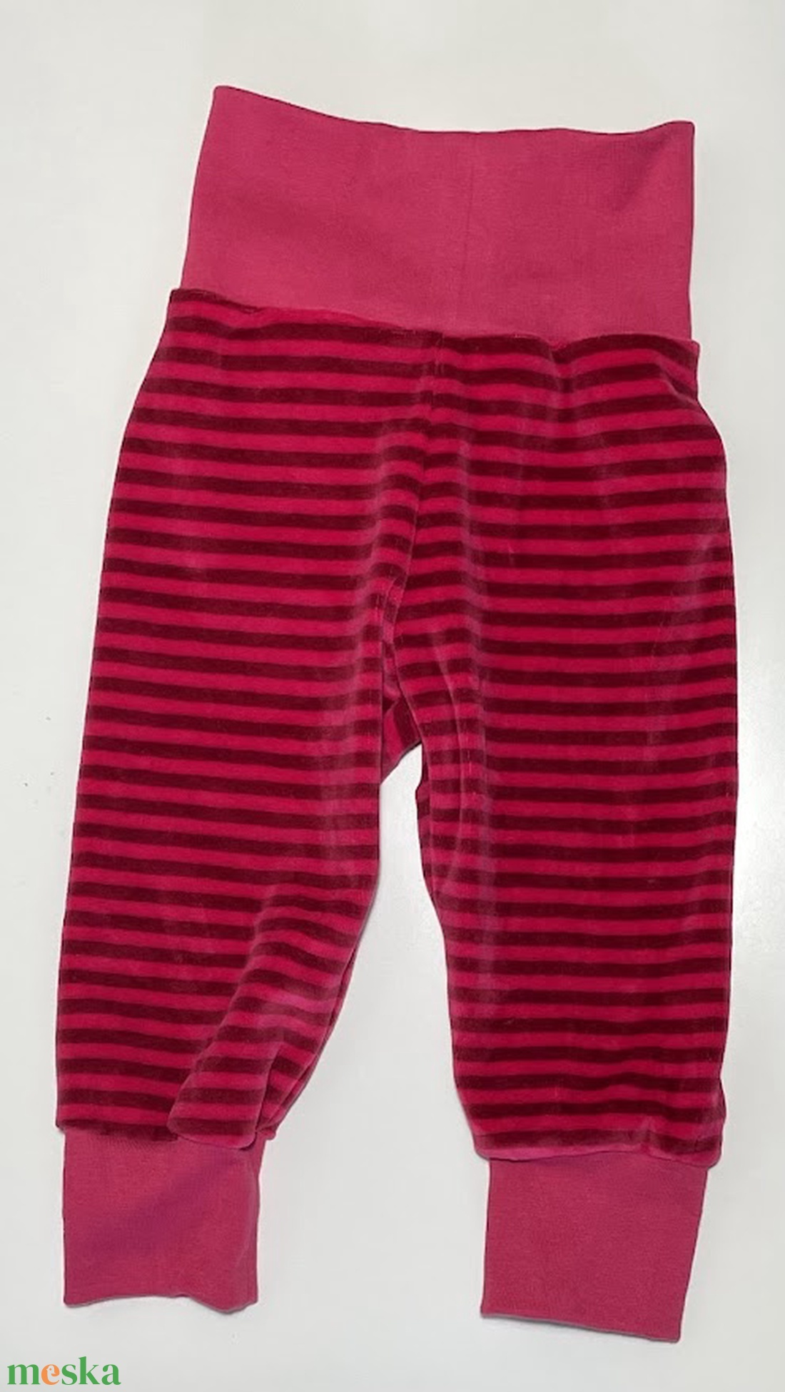 Csíkos bébiplüss nadrág - ruha & divat - babaruha & gyerekruha - nadrág - Meska.hu