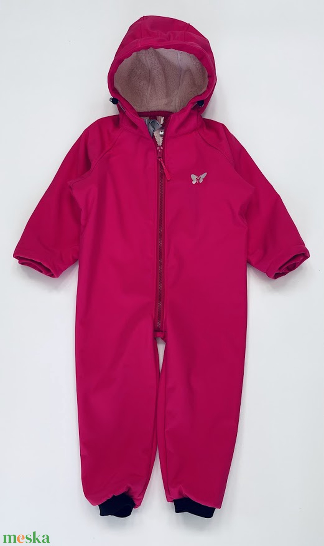 Pink bundás softshell overál, téli - ruha & divat - babaruha & gyerekruha - gyerek kabát, dzseki - Meska.hu