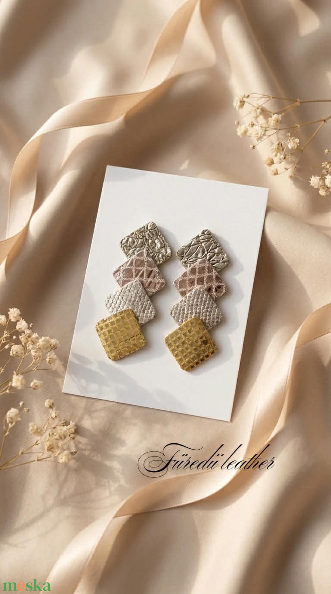 Alkalmi fülbevaló, geometrikus - ékszer - fülbevaló - lógó fülbevaló - Meska.hu