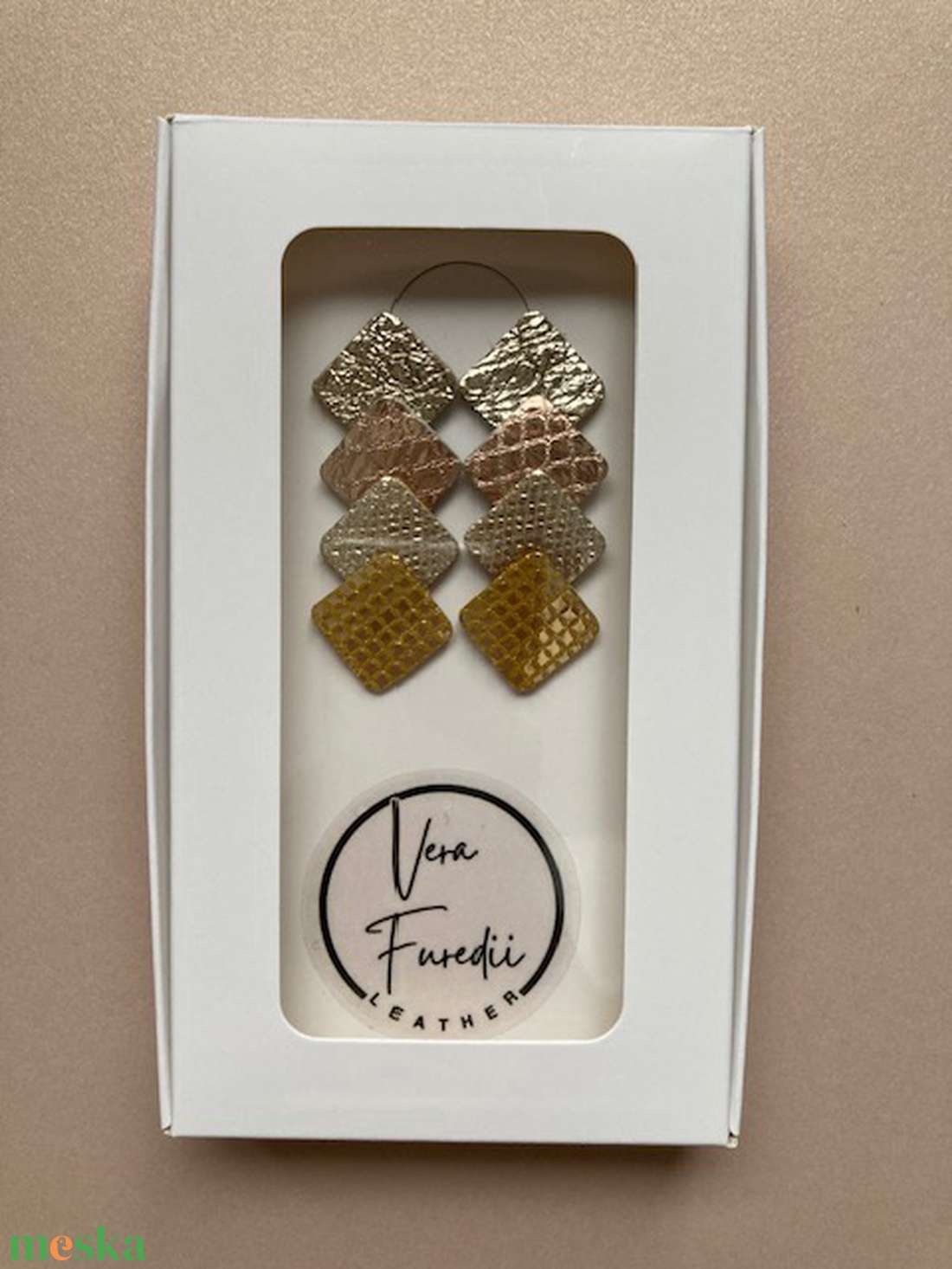 Alkalmi fülbevaló, geometrikus - ékszer - fülbevaló - lógó fülbevaló - Meska.hu