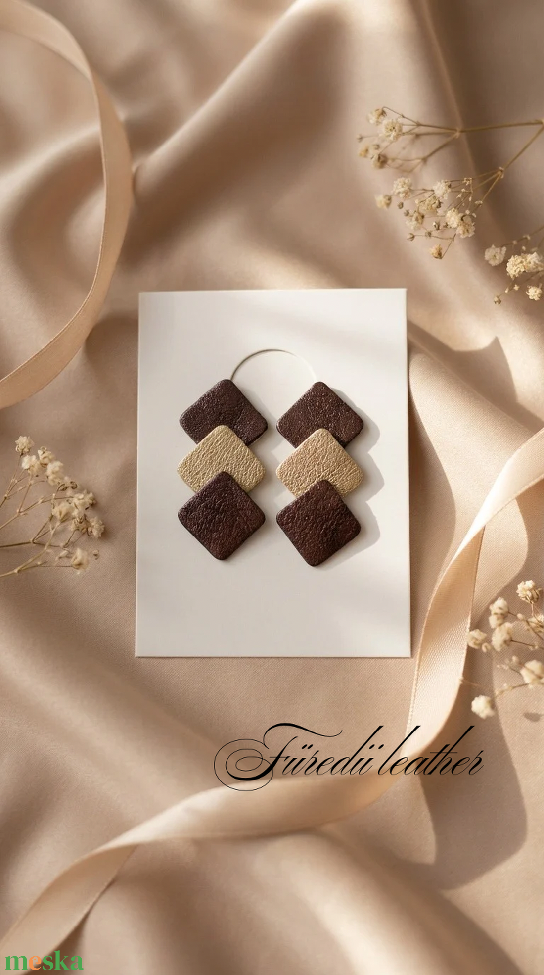 Arany és sötét bordó fülbevaló - ékszer - fülbevaló - lógó fülbevaló - Meska.hu