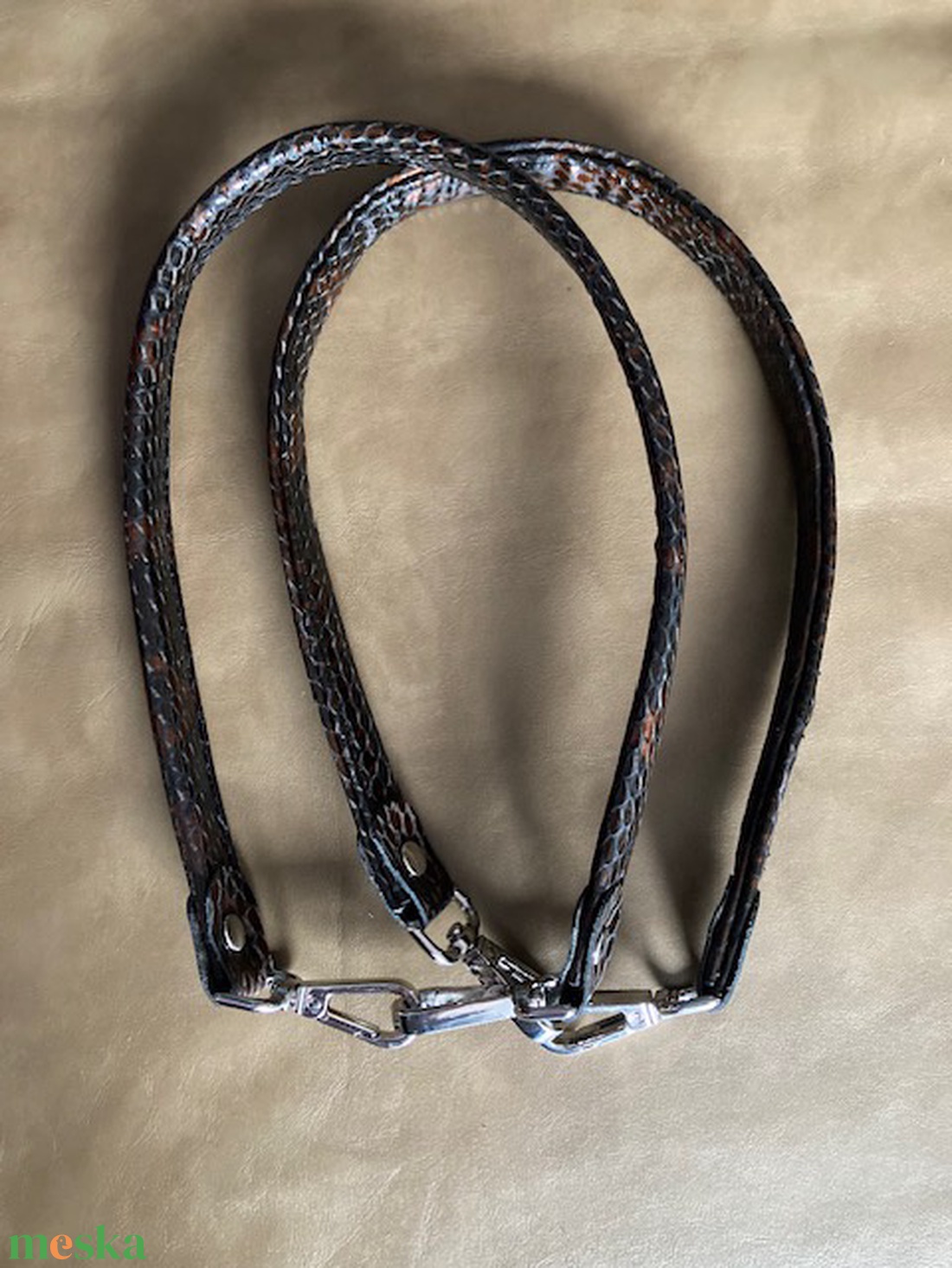 Valódi bőr táska szett horgolt táskára - táska & tok - táskapánt & alkatrész - Meska.hu