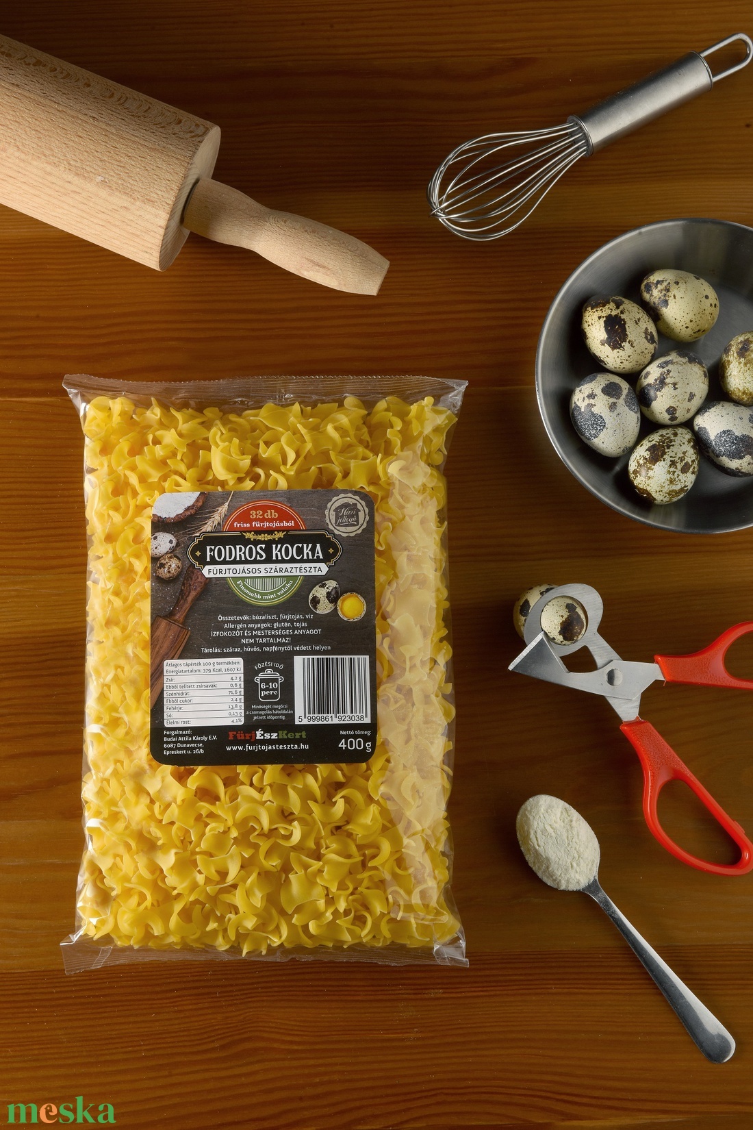 Fürjtojásos Tészta - Fodros Kocka - élelmiszer - tészta - Meska.hu
