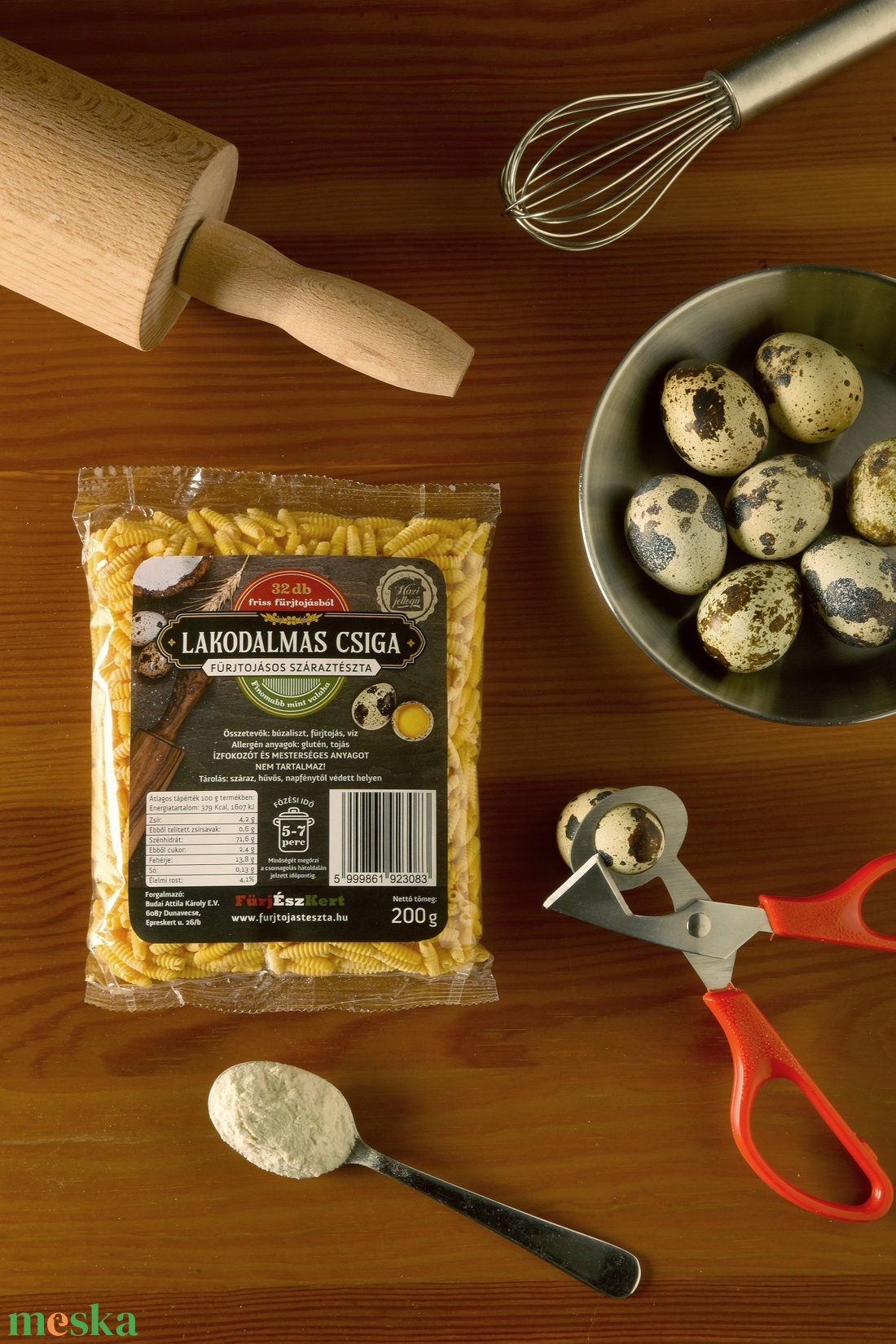 Fürjtojásos Tészta - Lakodalmas Csiga  - élelmiszer - tészta - Meska.hu