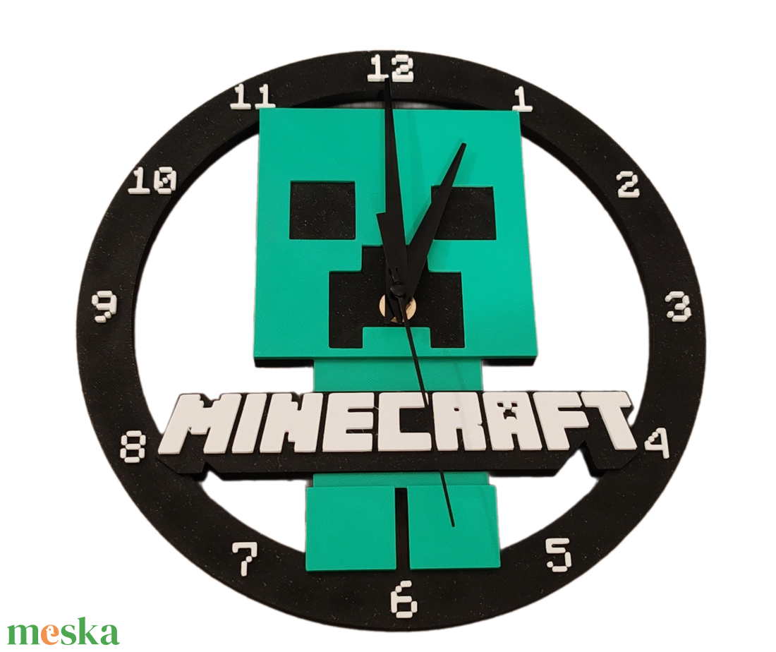 Minercraft 3D falióra - otthon & életmód - dekoráció - fali és függő dekoráció - falióra & óra - Meska.hu