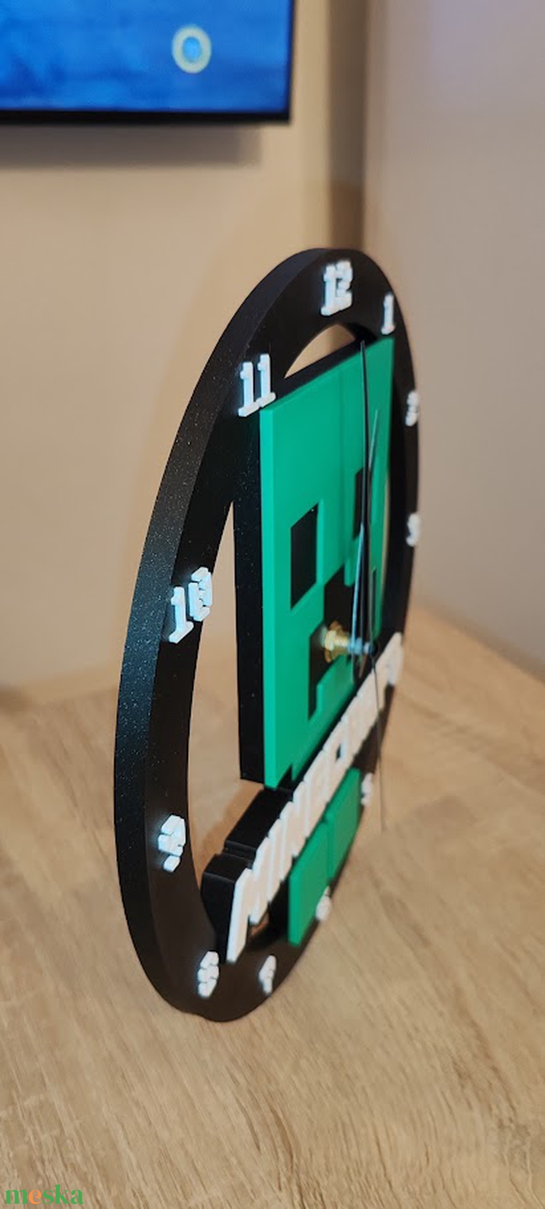 Minercraft 3D falióra - otthon & életmód - dekoráció - fali és függő dekoráció - falióra & óra - Meska.hu