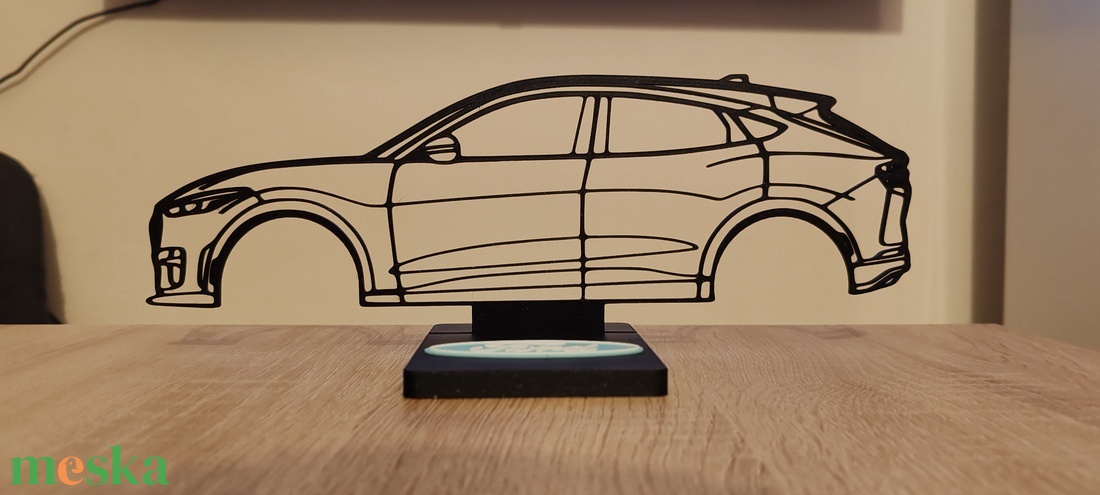 Ford Mustang 2D Sziluett - esküvő - dekoráció - asztaldísz - Meska.hu