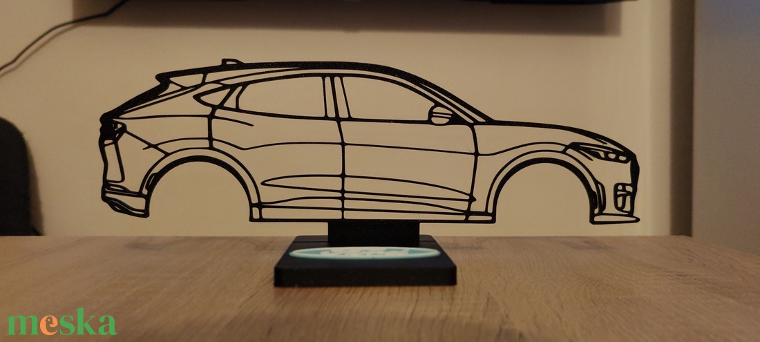 Ford Mustang 2D Sziluett - esküvő - dekoráció - asztaldísz - Meska.hu