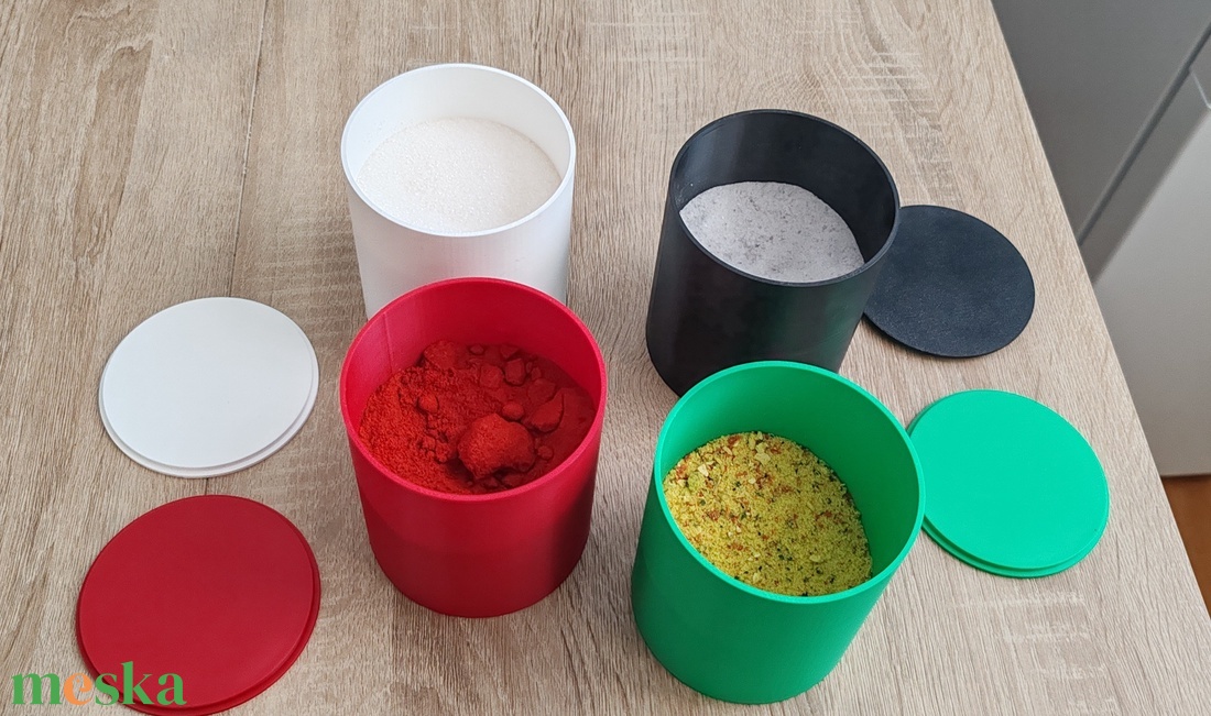 Egyedi füszertartók 3D - otthon & életmód - konyhafelszerelés, tálalás - konyhai tárolás - fűszertartó - Meska.hu