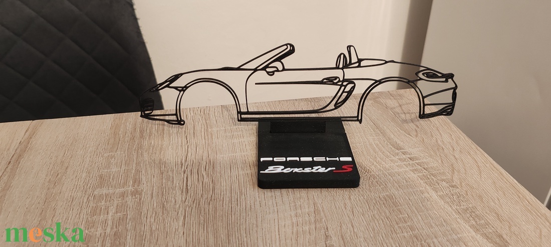 Porsche Boxster 2D Sziluett - esküvő - dekoráció - asztaldísz - Meska.hu