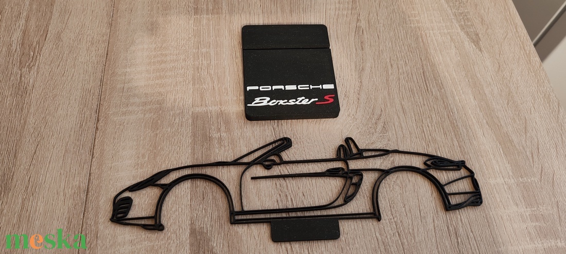 Porsche Boxster 2D Sziluett - esküvő - dekoráció - asztaldísz - Meska.hu