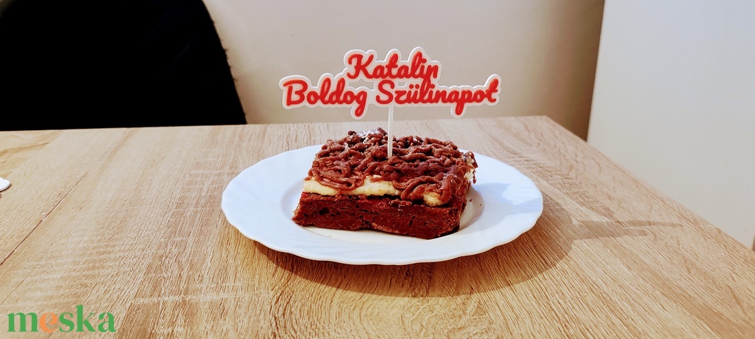 Egyedi neves Szülinapi tortadísz 3D - otthon & életmód - konyhafelszerelés, tálalás - sütés, főzés - sütidísz - Meska.hu