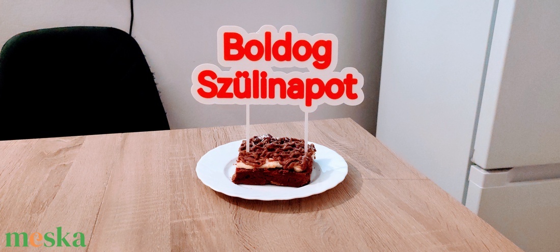 Boldog Szülinapi Nagy tortadísz 3D - otthon & életmód - konyhafelszerelés, tálalás - sütés, főzés - sütidísz - Meska.hu
