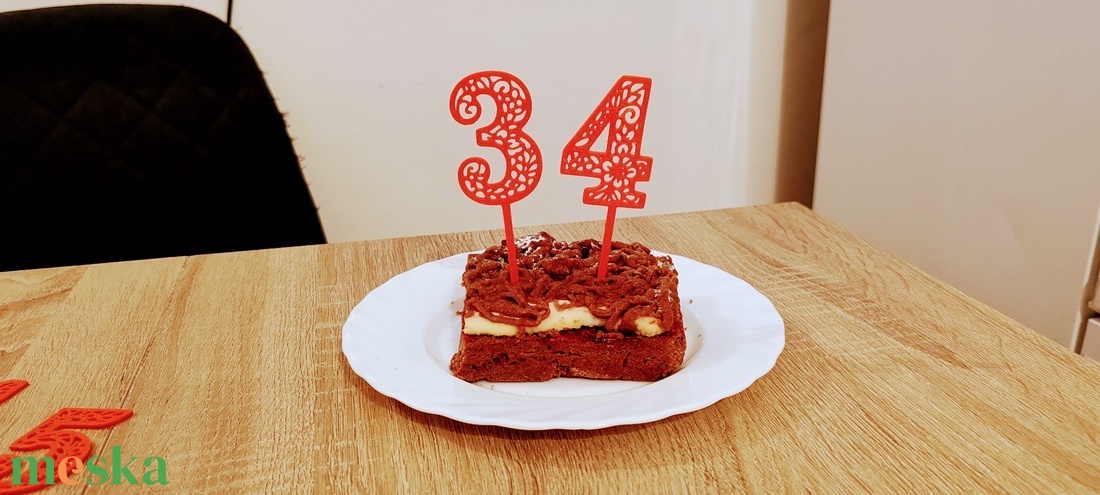 Szülinapi tortadísz számok 3D - otthon & életmód - konyhafelszerelés, tálalás - sütés, főzés - sütidísz - Meska.hu