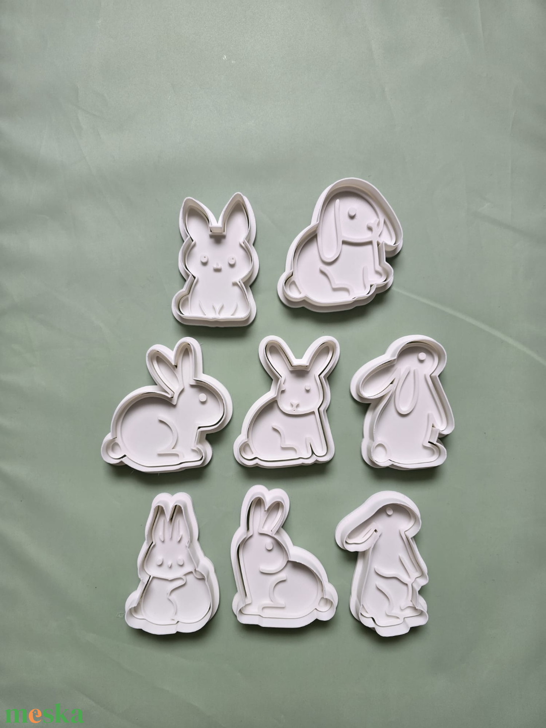Húsvéti nyuszi sütikiszúrók 3D - ünnepi díszek, dekorációk - húsvéti díszek és dekorációk - húsvéti sütikiszúró - Meska.hu