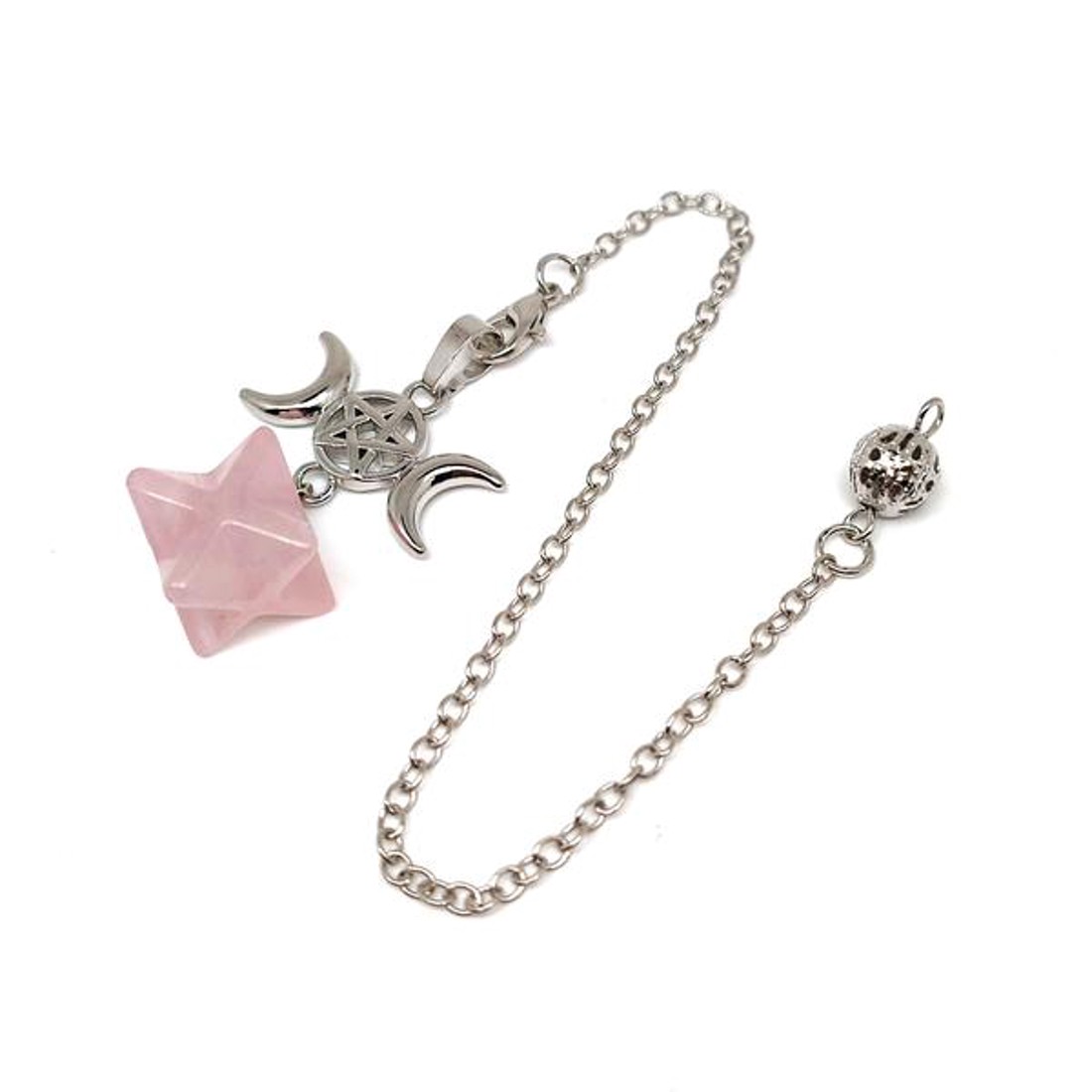 Inga merkaba istennő Rózsakvarc 2x2cm - otthon & életmód - dekoráció - spiritualitás - inga - Meska.hu
