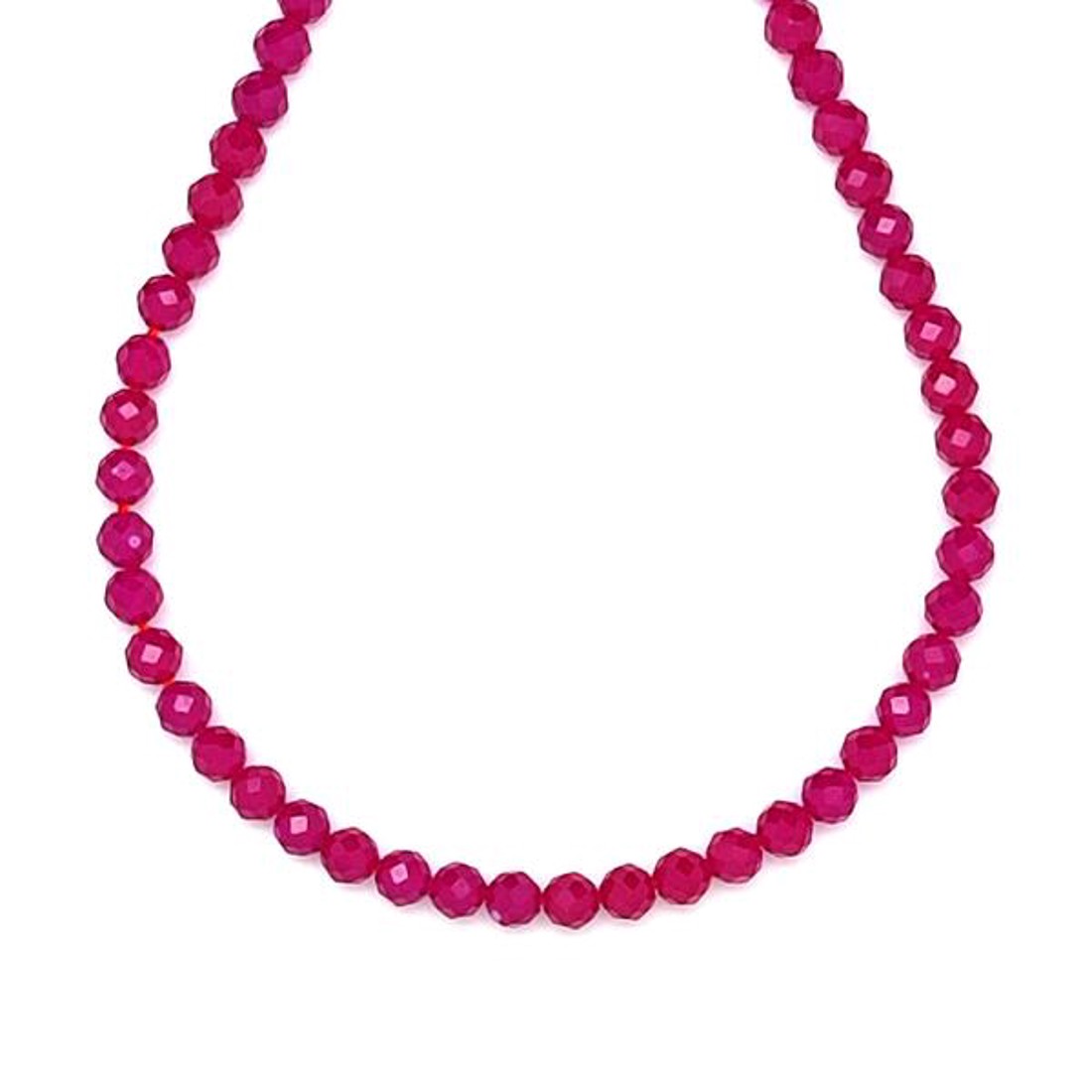 Rubin szintetikus fazettált golyó 4mm  ékszerkészítő alapanyag (füzér) - kellékek & szerszámok - ásvány alapanyag - ásványfüzér - Meska.hu