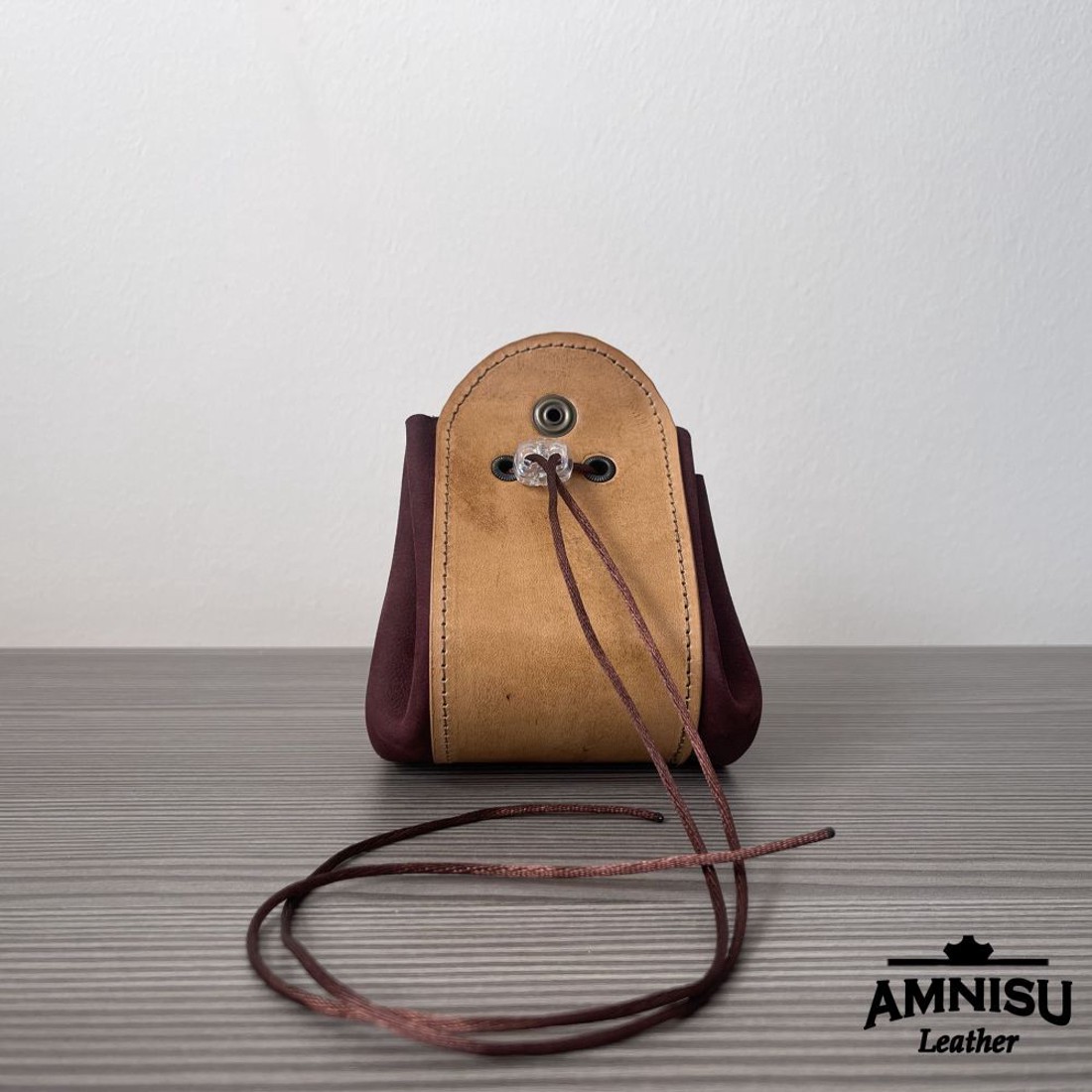 2in1 szütyő és kockatálca - antikolt világosbarna - bordó - játék & sport - táblajáték és kártyajáték - társasjátékok - dobókocka - Meska.hu